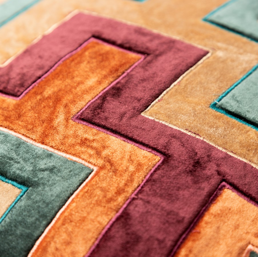 BELLONA | Sierkussen 45x45 cm | Semolina | Beige | Multicolor | Hoii | met duurzame kussenvulling