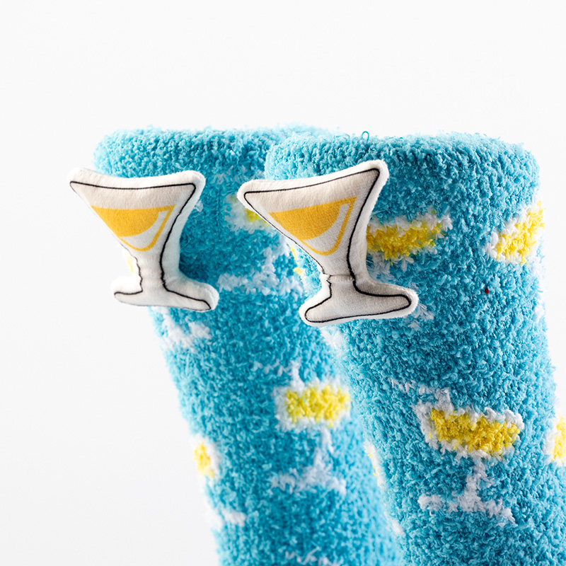 FUNNY COCKTAIL  huissokken - one size - Blue Mist - blauw