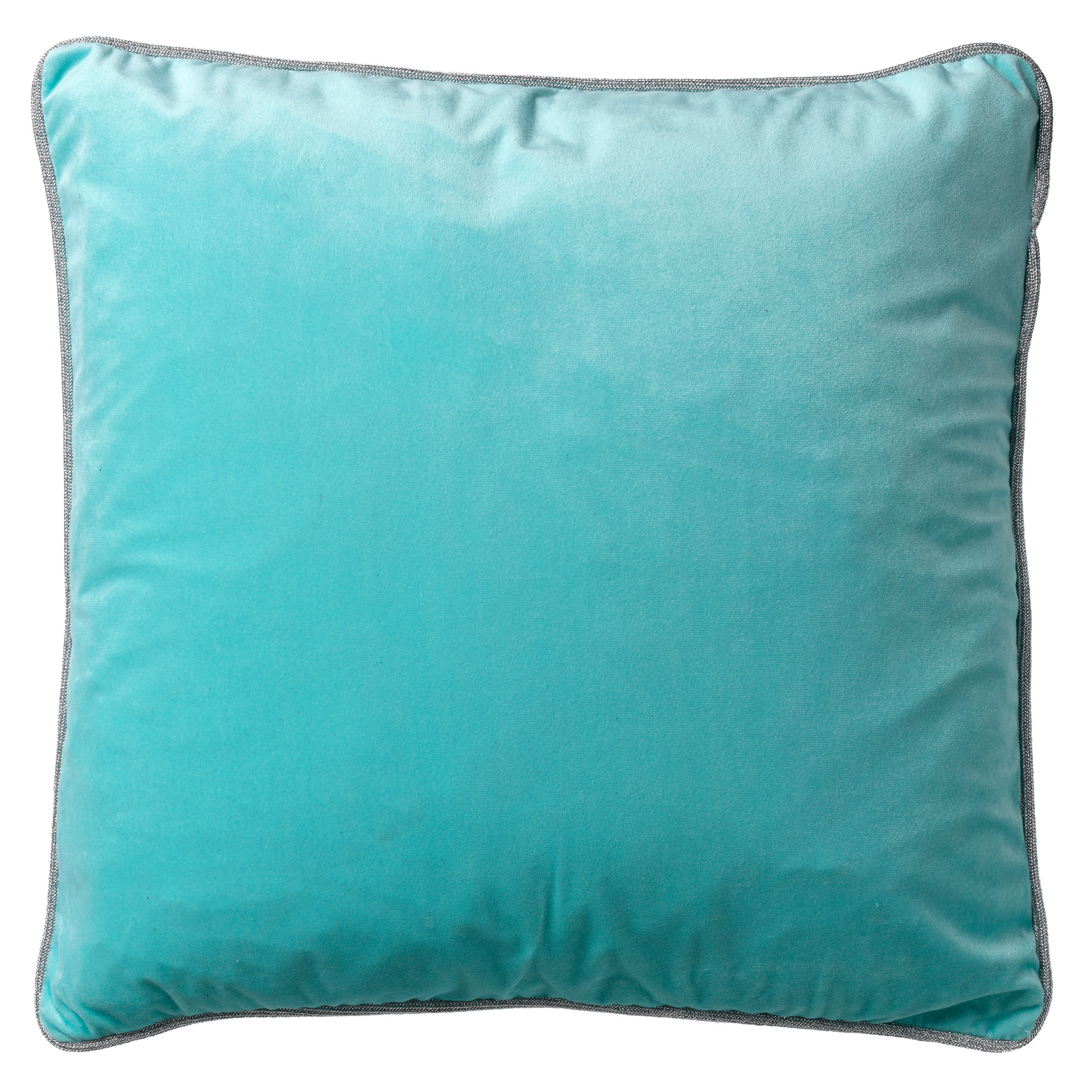 FINN - Kussenhoes 45x45 cm - velvet - effen kleur - met glitterbies - Antiqua Sand - blauw