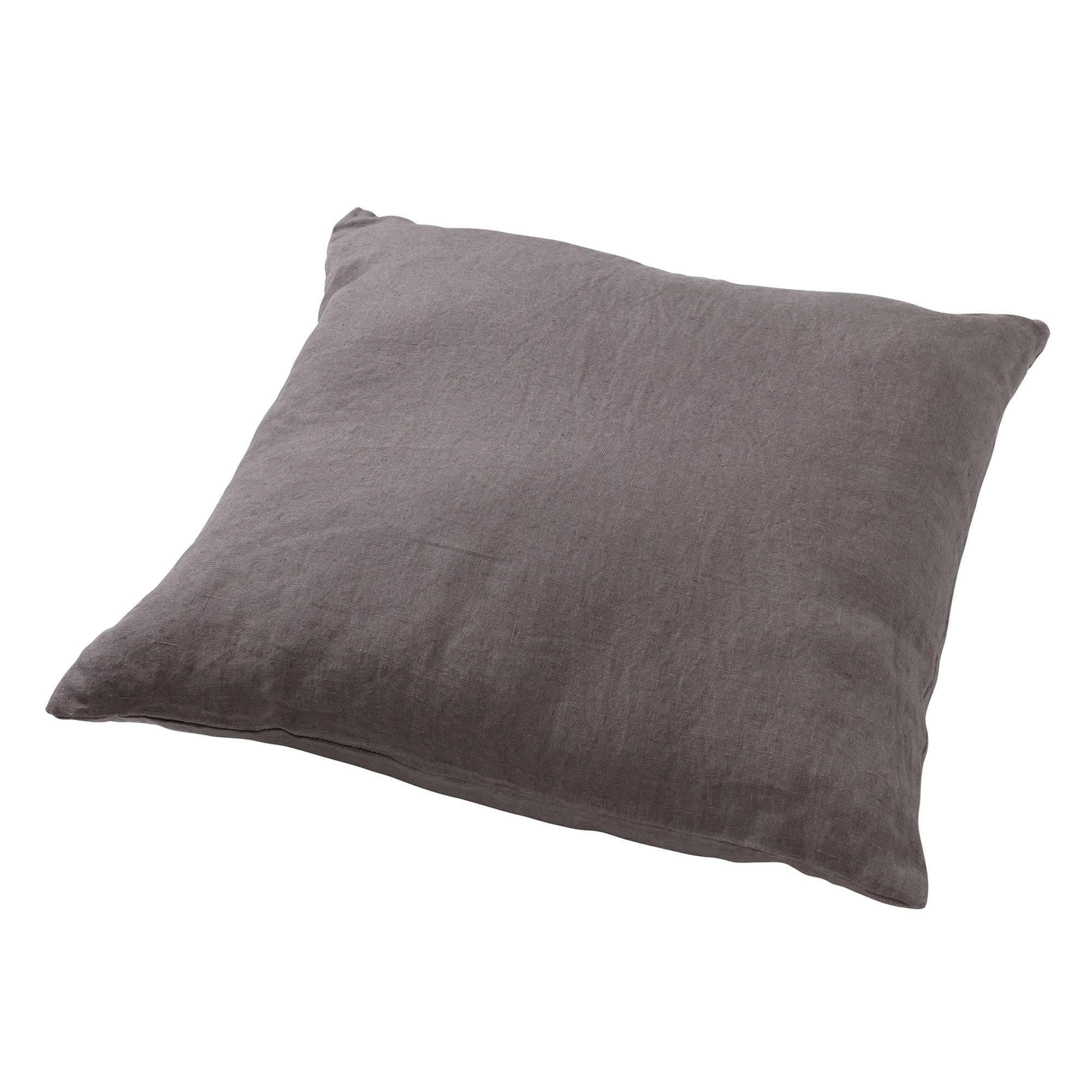 LINN - Kussenhoes 45x45 cm - 100% linnen - effen kleur - Charcoal Gray - antraciet