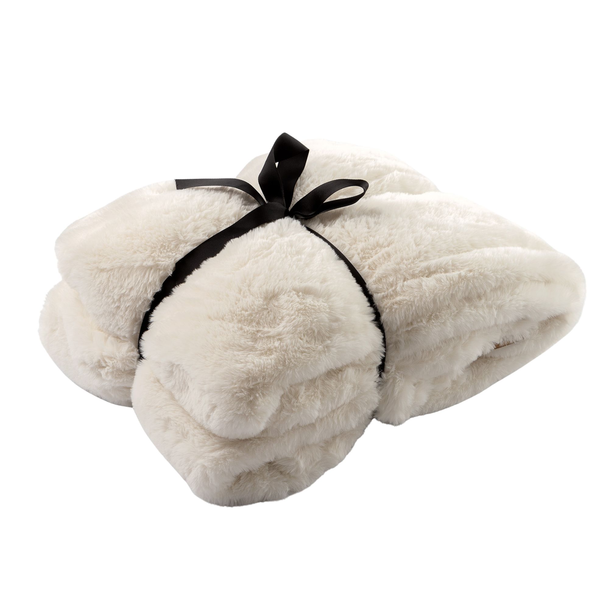 LIZE - plaid 140x180 cm - 100% gerecycled polyester - Snow White - wit