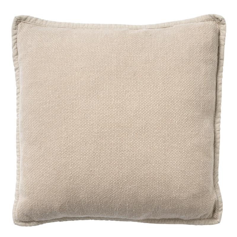 BOWIE - Sierkussen 45x45 cm - van gewassen katoen - Pumice Stone - beige