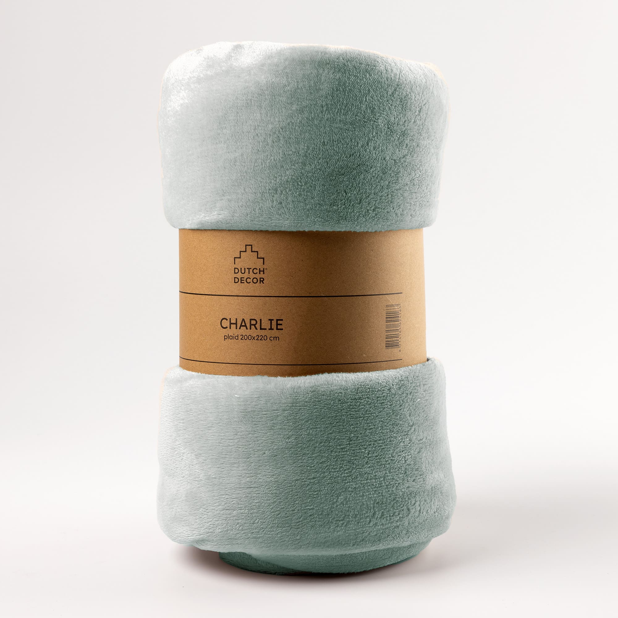 CHARLIE - plaid 200x220 cm - extra grote fleece deken - effen kleur - Jadeite - groen