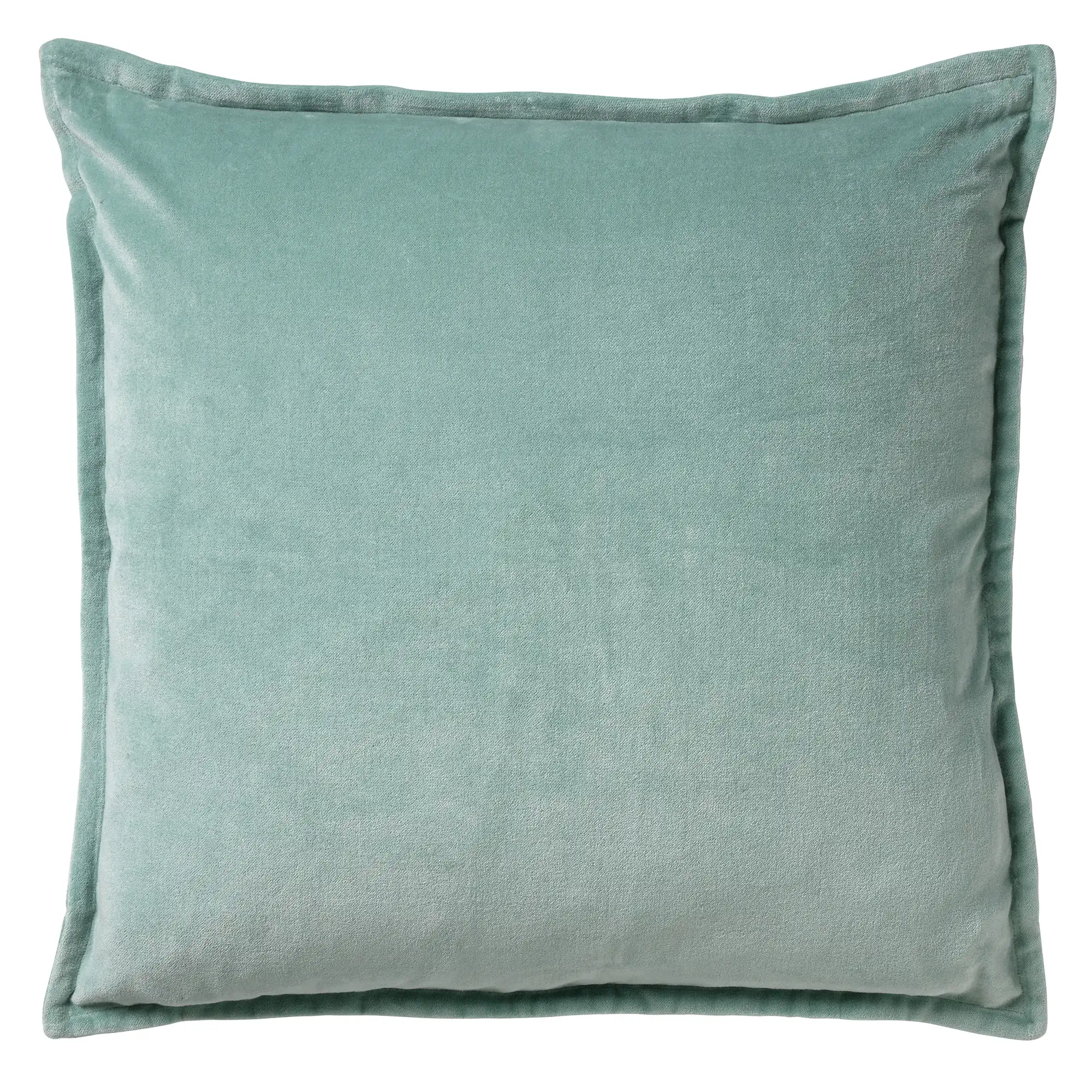 CAITH - Sierkussen 50x50 cm - 100% katoen velvet - lekker zacht - Jadeite - lichtgroen