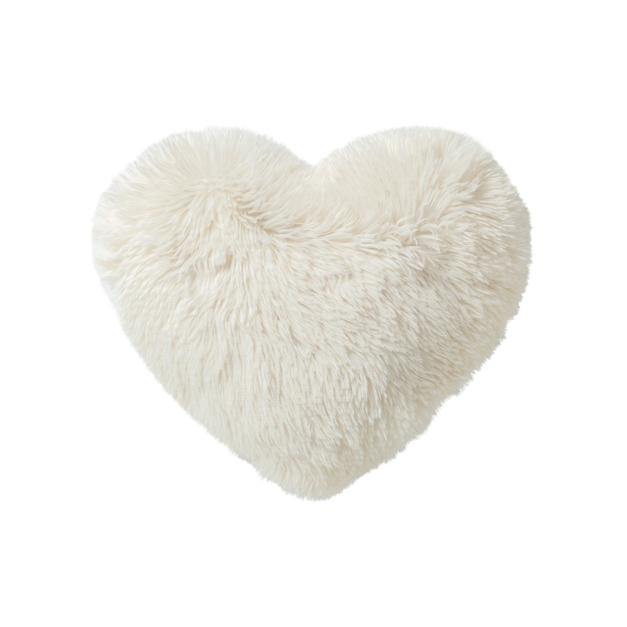 HART - sierkussen 40x45 cm - hartjeskussen - fluffy - Snow White - wit