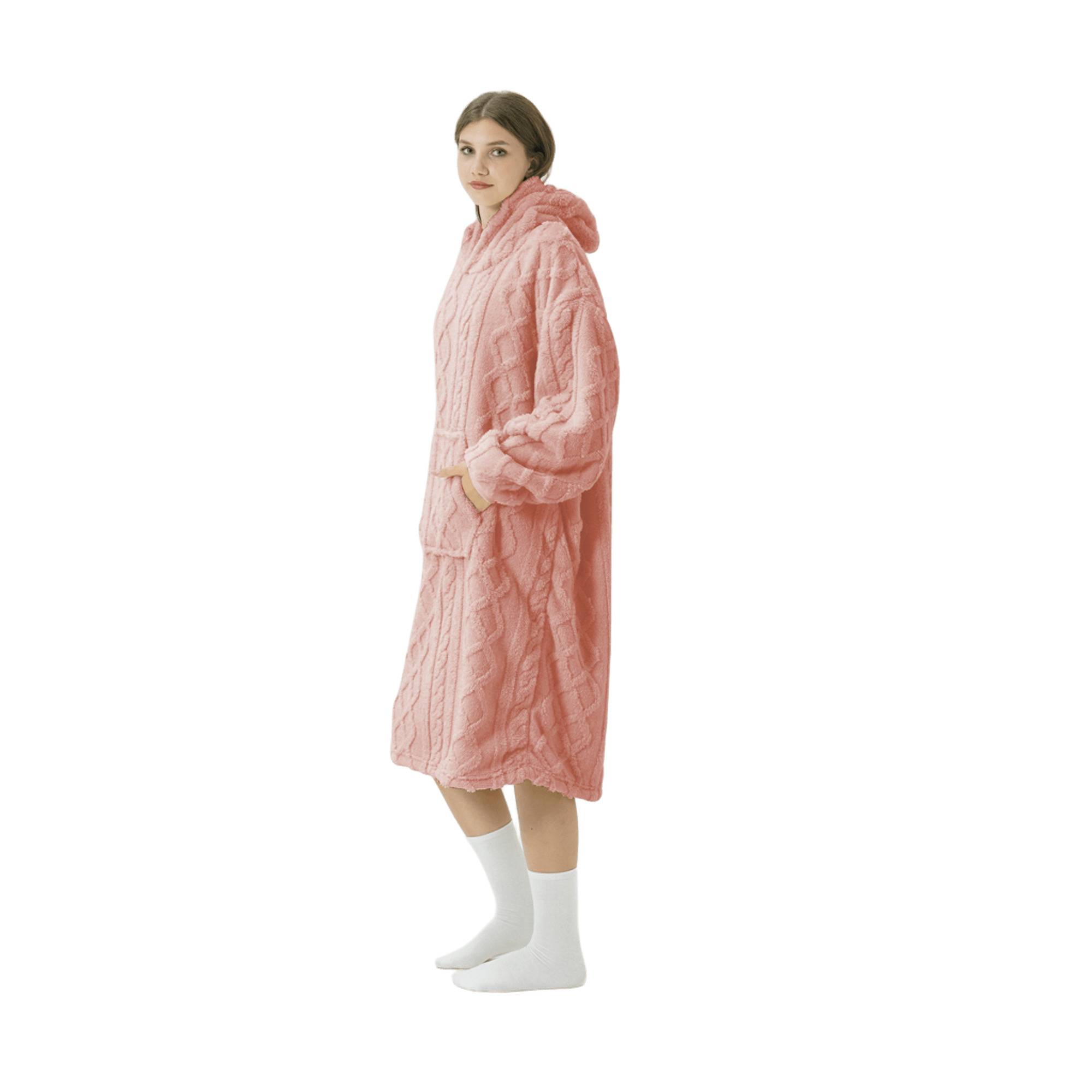 SOPHIE - hoodie 70x110 cm - dames - oversized hoodie deken - Rose Tan - roze