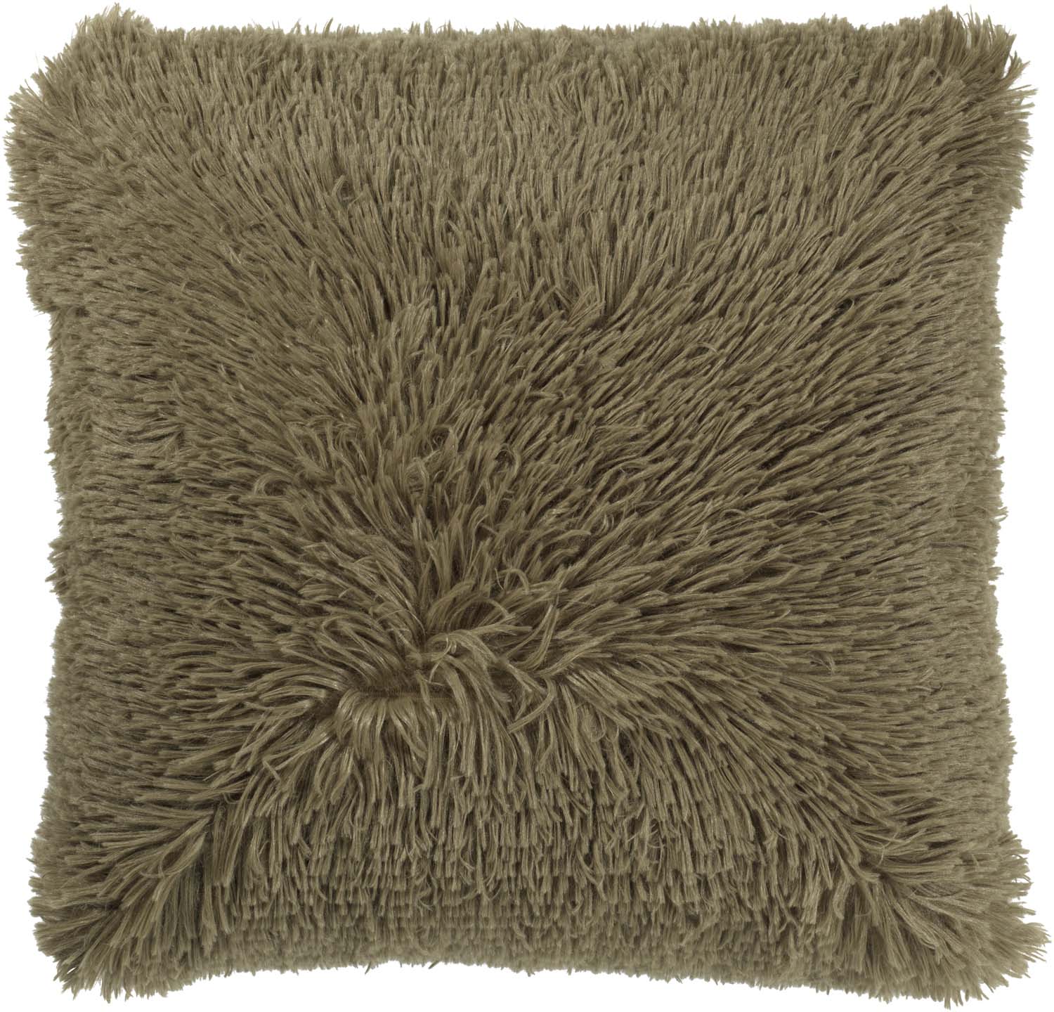 FLUFFY - Sierkussen 45x45 cm - superzacht - effen kleur - Olijf - groen