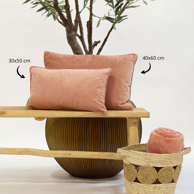 FINN - Kussenhoes velvet 40x60 cm - Muted Clay - roze