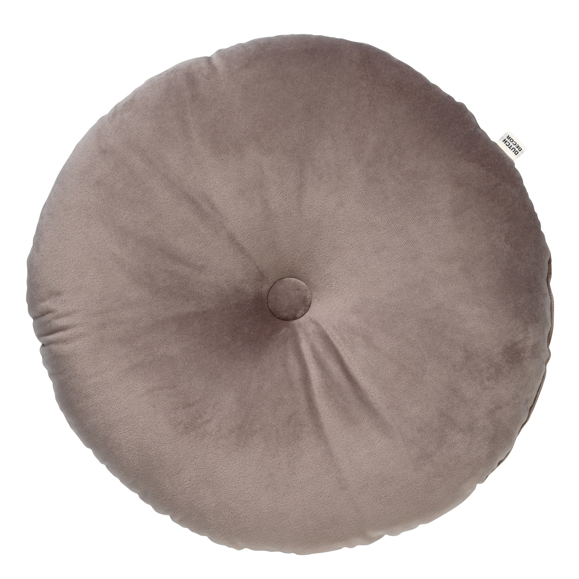 OLLY - Sierkussen rond velvet Ø40 cm - Driftwood - taupe