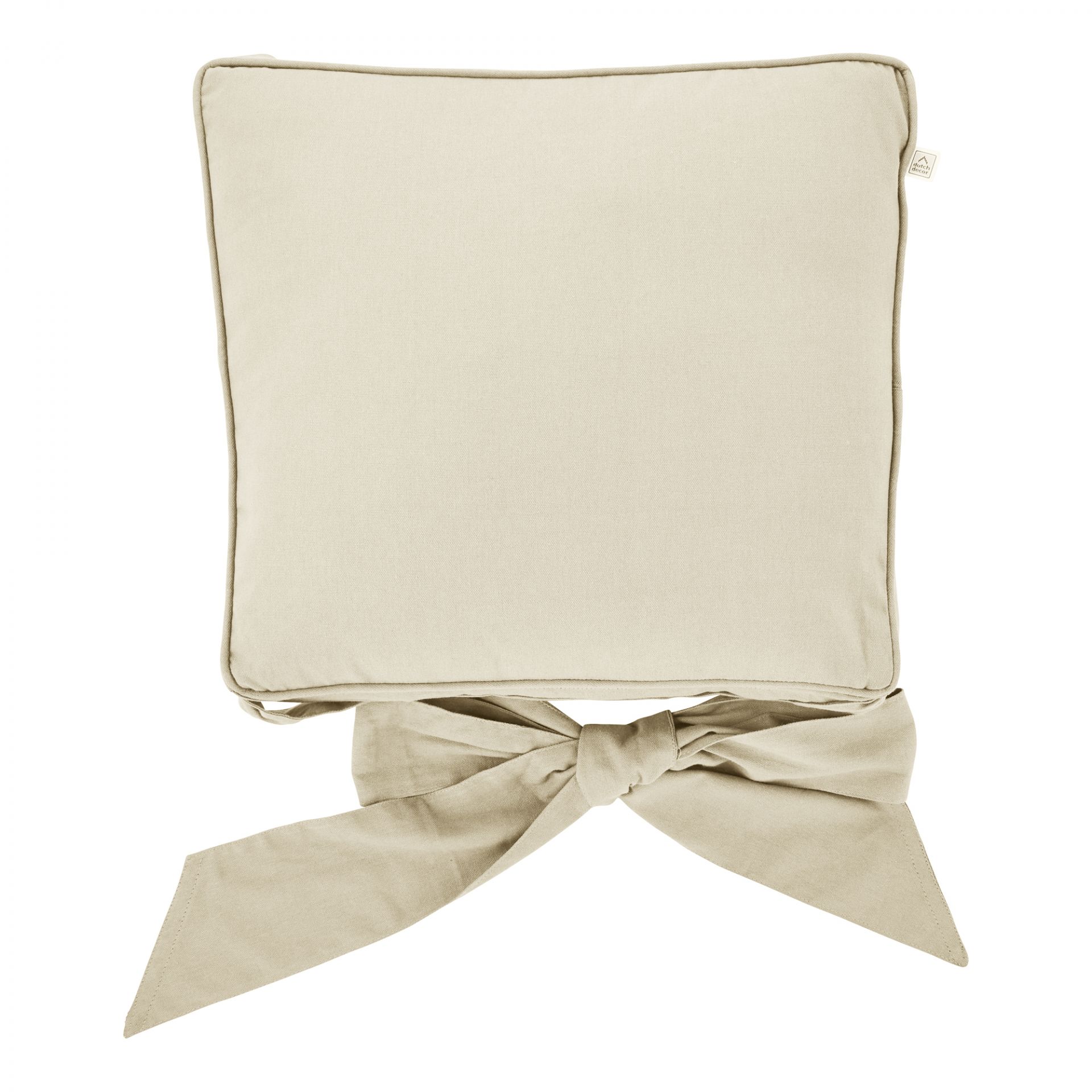 JAVAAN - Stoelkussen met lint Pumice stone 45x45 cm - beige
