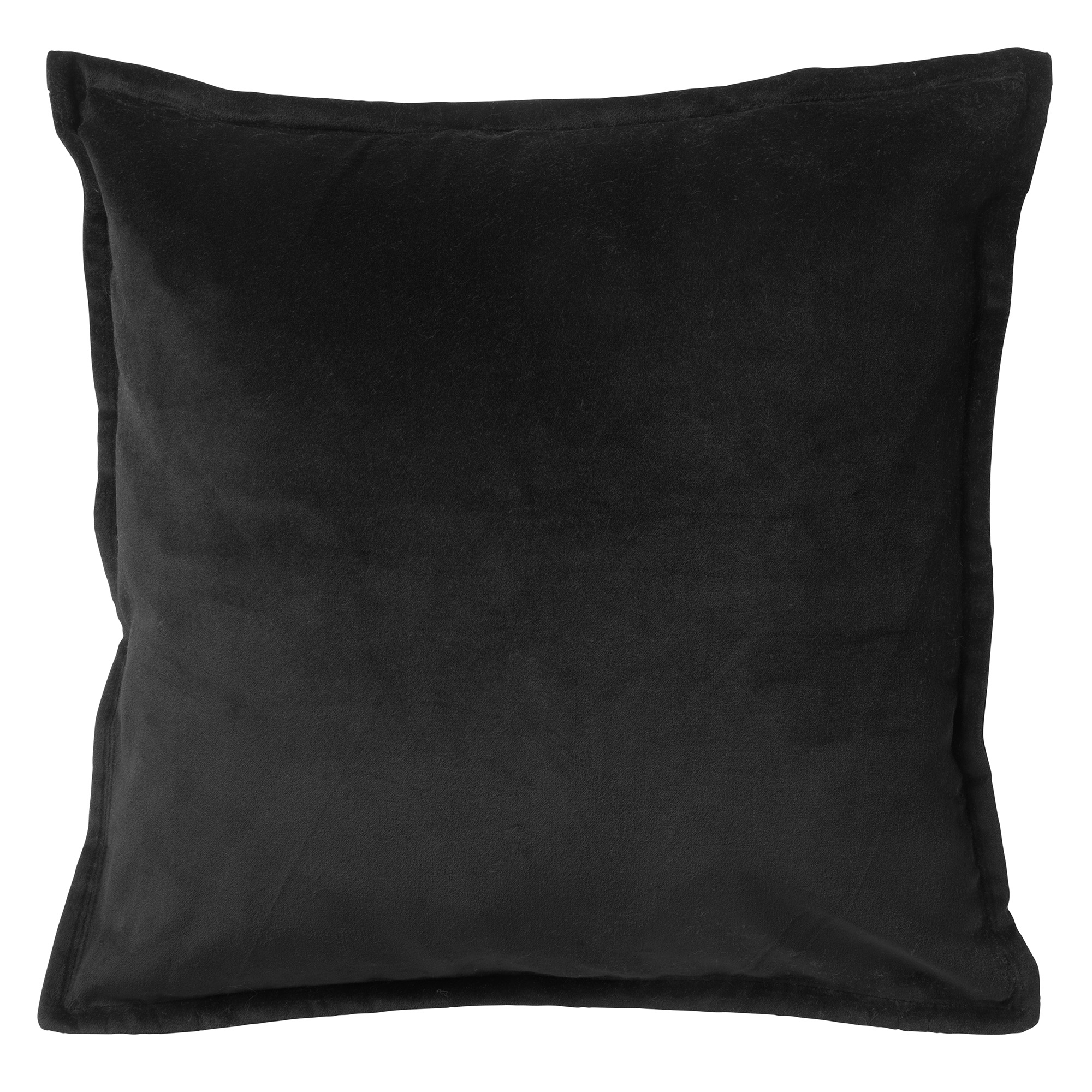 CAITH - Kussenhoes 50x50 cm - 100% katoen - velvet - lekker zacht - Raven - zwart