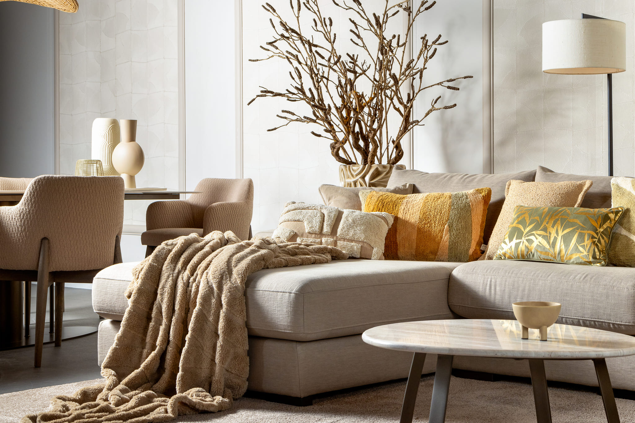 LESLIE - plaid 150x200 cm - 100% gerecycled polyester - Irish Cream - beige