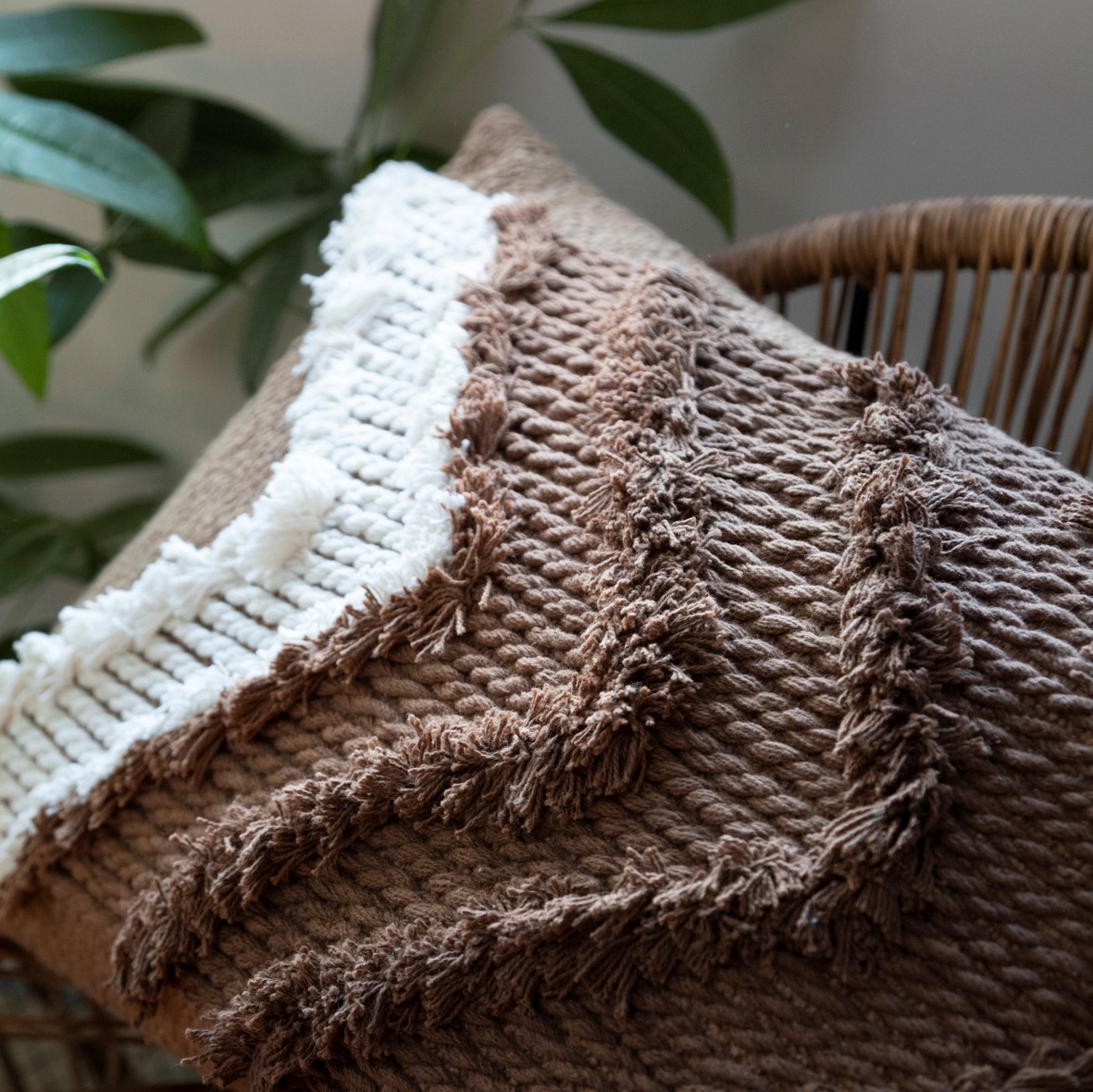 ARROW - Kussenhoes van katoen Tobacco Brown 40x60 cm - bruin ARROW - Kussenhoes van katoen Tobacco Brown 40x60 cm - bruin