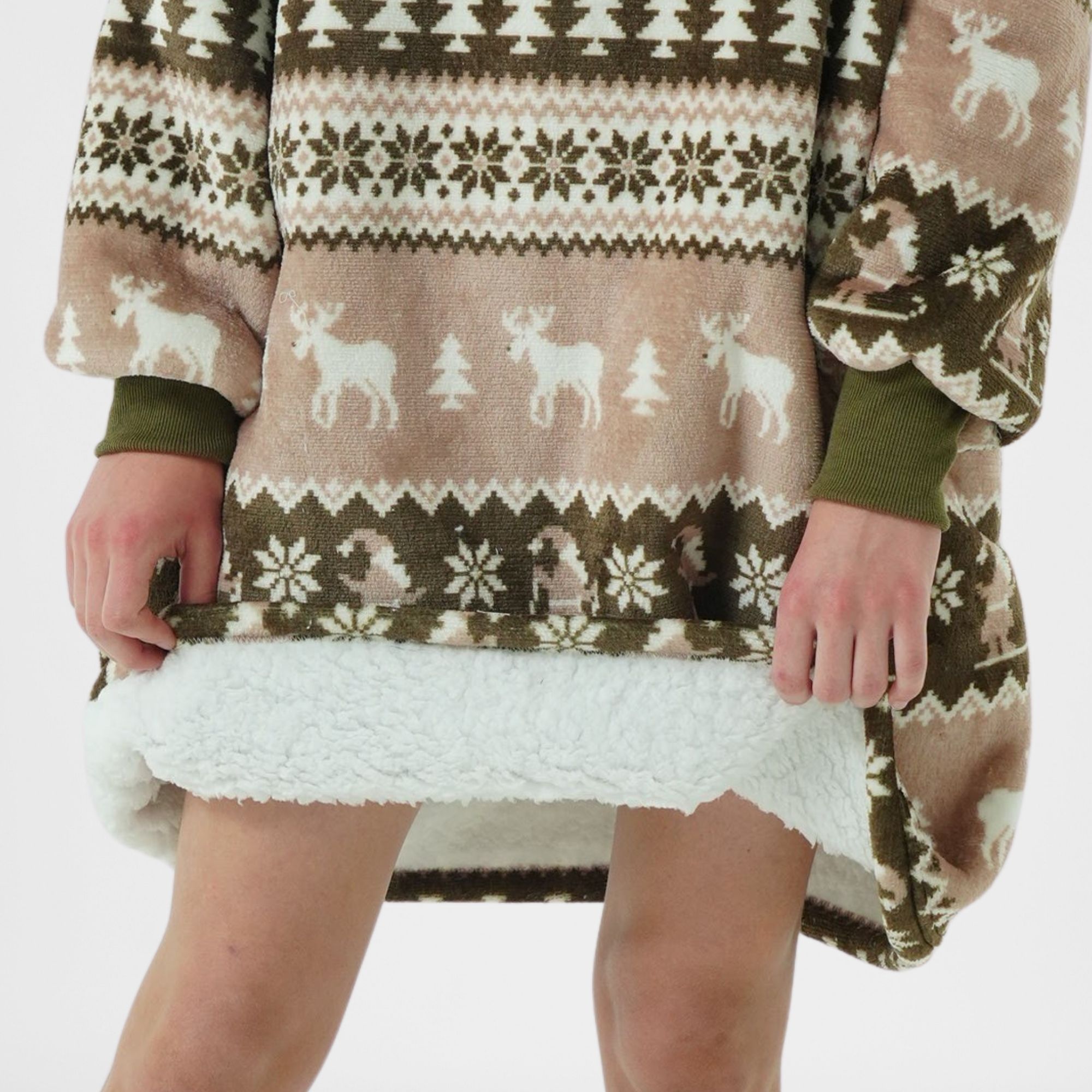 LAPLAND - hoodie 60x90 cm - tieners - XS - kerst - Military Olive - groen