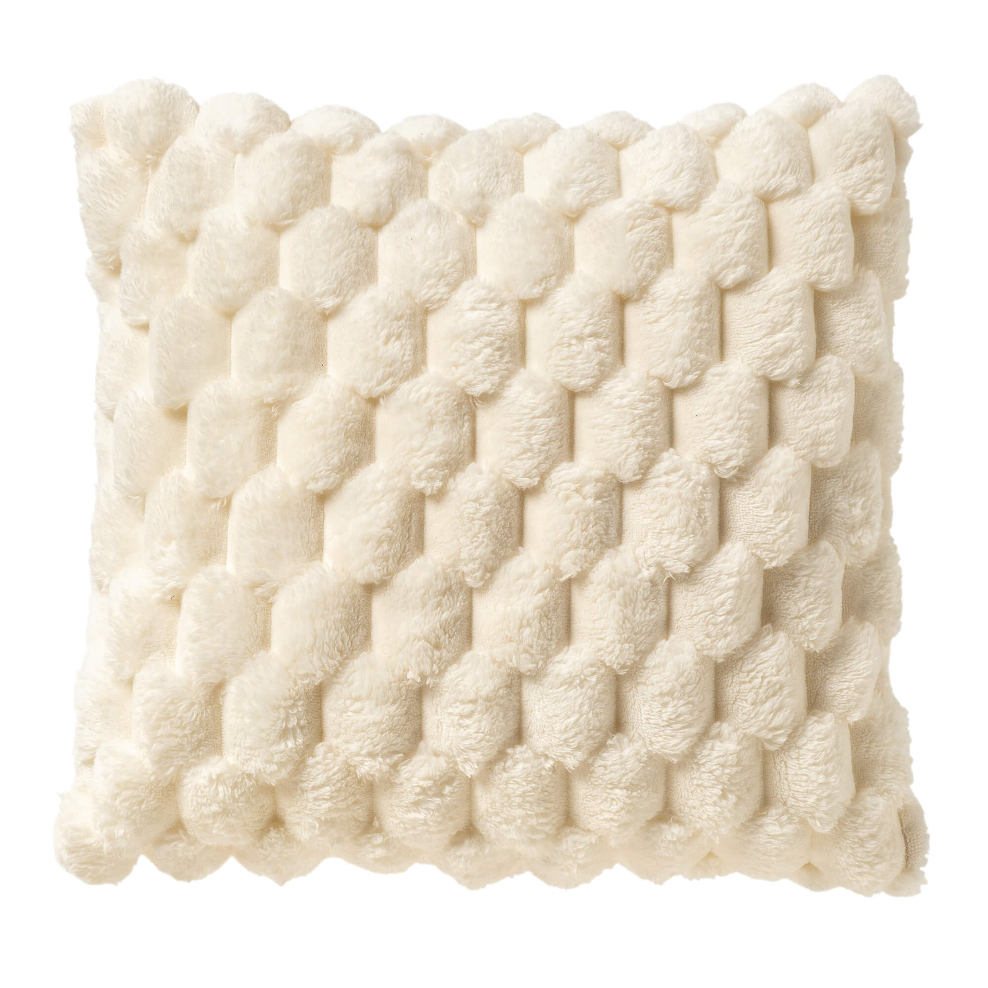 VOORDEELSET - 3-delig - Viva & Vivian - 2 sierkussens 45x45 cm - 1 plaid 150x200 cm - 100% gerecycled - wit