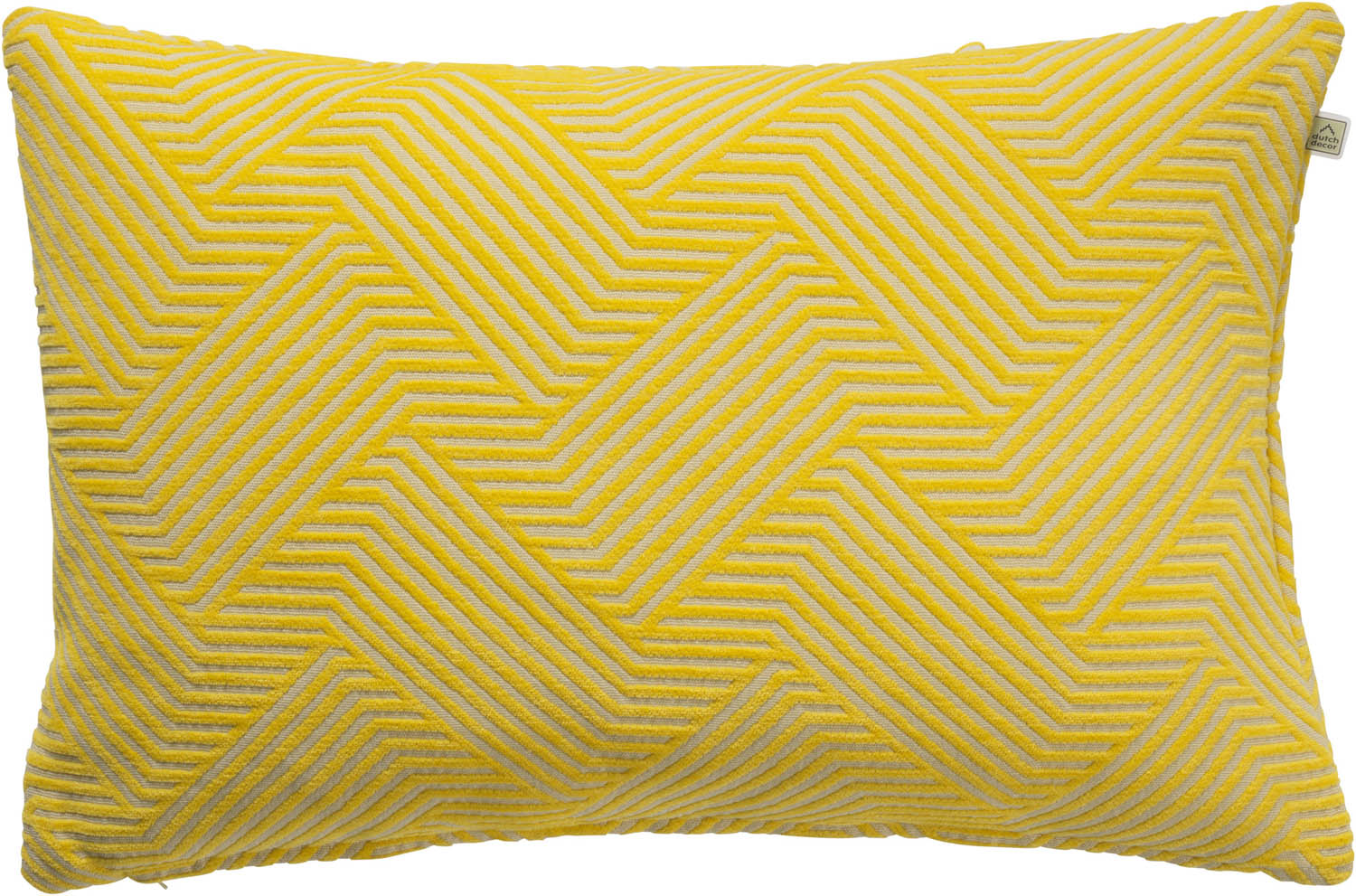 FELIX - Sierkussen 40x60 cm - geel - lemon - beige - grafisch dessin - streepjes