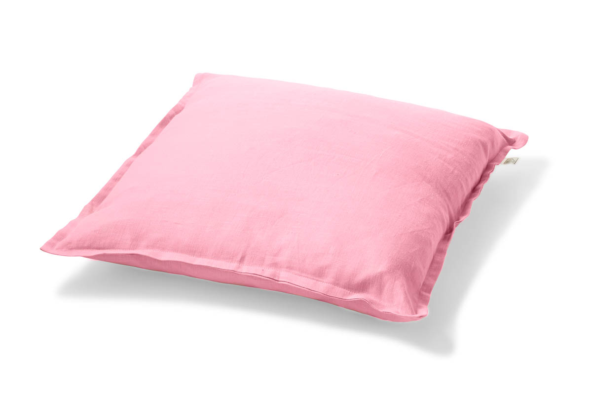 LINNEN - Sierkussen 45x45 cm - roze - pasteltint - met kussenhoes van 100% linnen