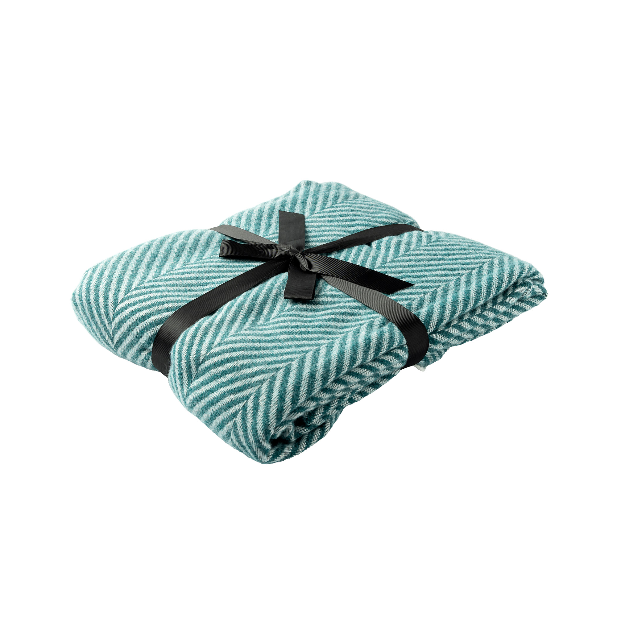 JOSEFIEN - Plaid 140x180 cm - lichtgewicht - zigzag patroon - Deep Lake - petrol