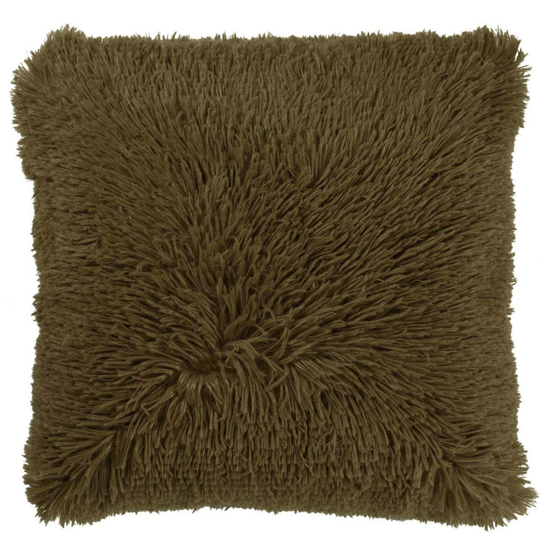 FLUFFY - Sierkussen 60x60 cm - superzacht - XL kussen - Military Olive - groen