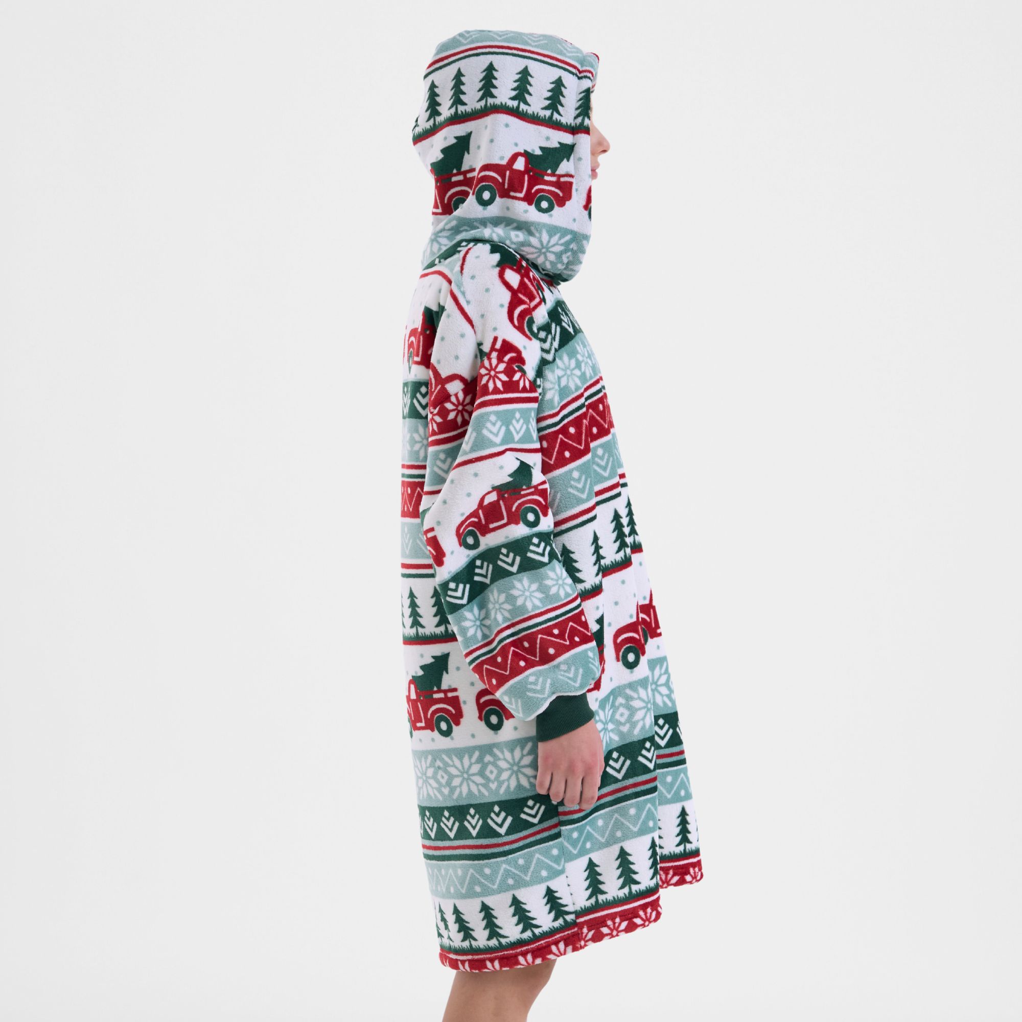 DRIVING HOME  hoodie 60x90 cm - tieners - hoodie deken - kerst - multicolour 