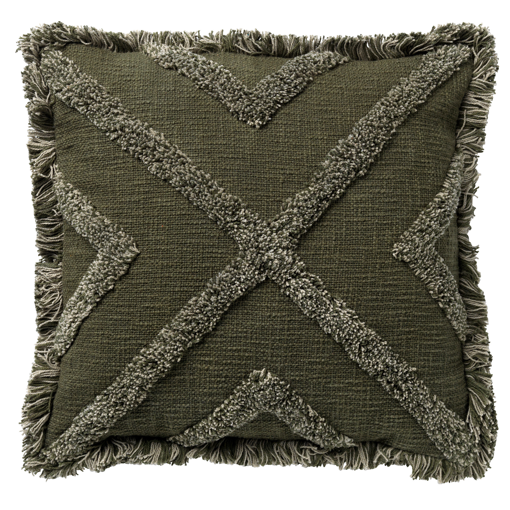 BOO - Sierkussen van katoen 45x45 cm Chive - groen