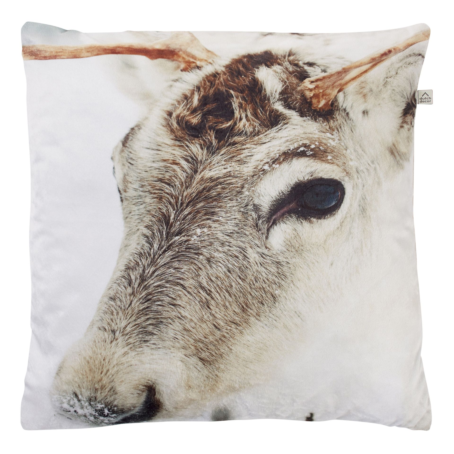 MOOSE  - Sierkussen 45x45 cm - dierenprint Eland - velvet - multicolor