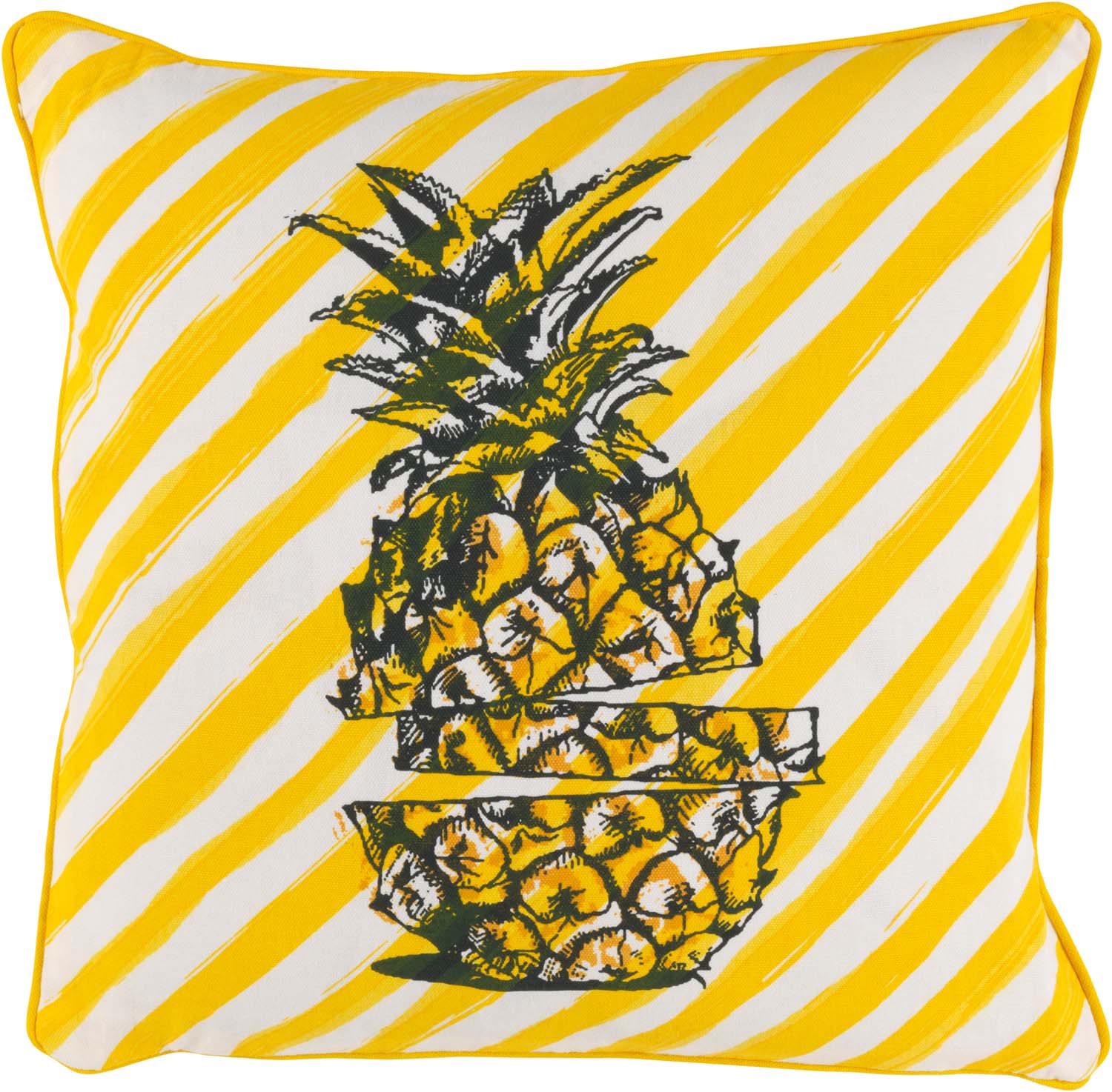 BENTE - Sierkussen met ananas geel 45x45 cm