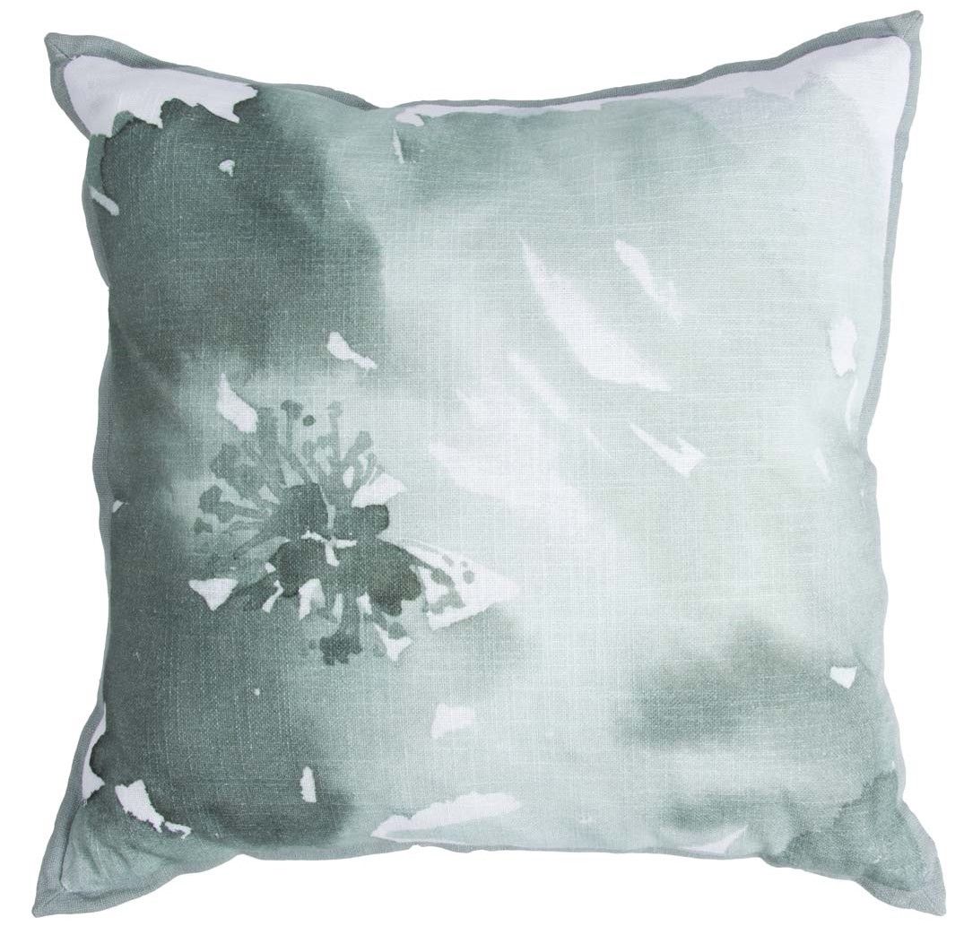 GREEN FLOWER - Sierkussen 45x45 cm -  jade / groen - katoen - Walra 