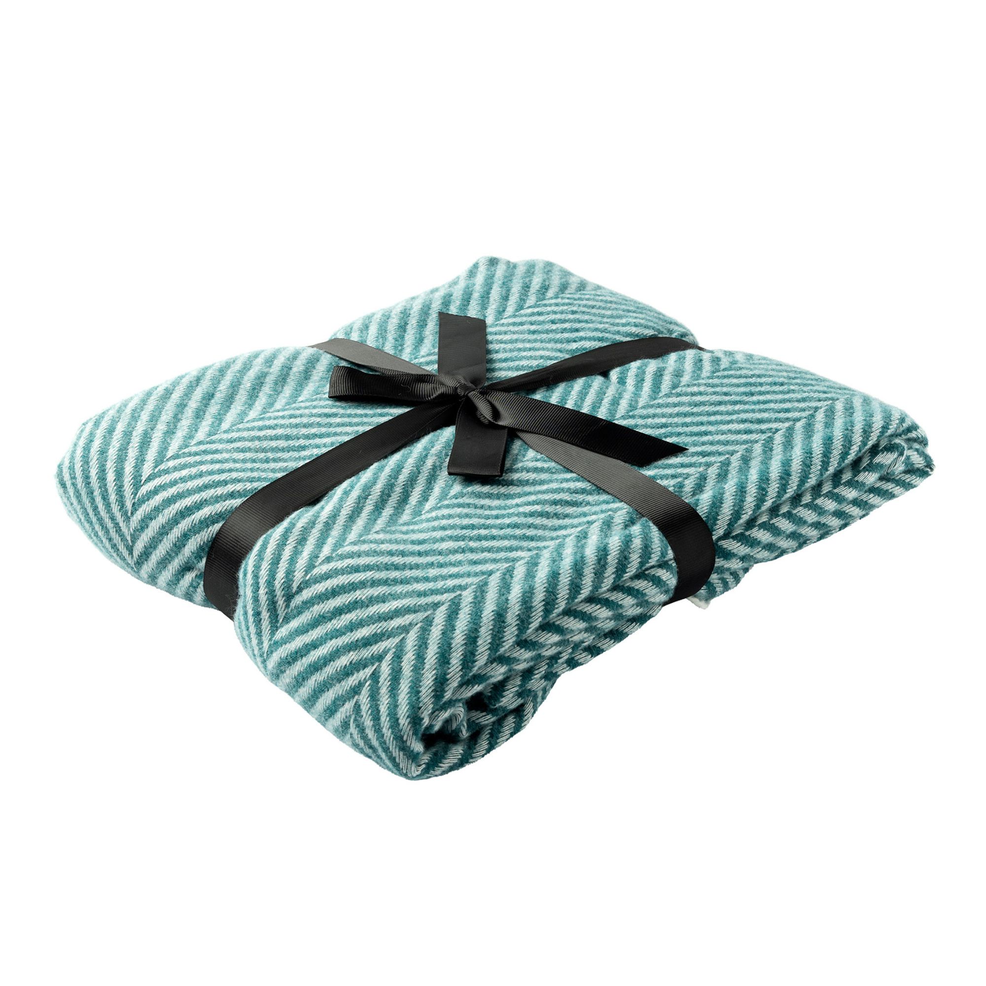 JOSEFIEN - Plaid 140x180 cm - lichtgewicht - zigzag patroon - Deep Lake - petrol
