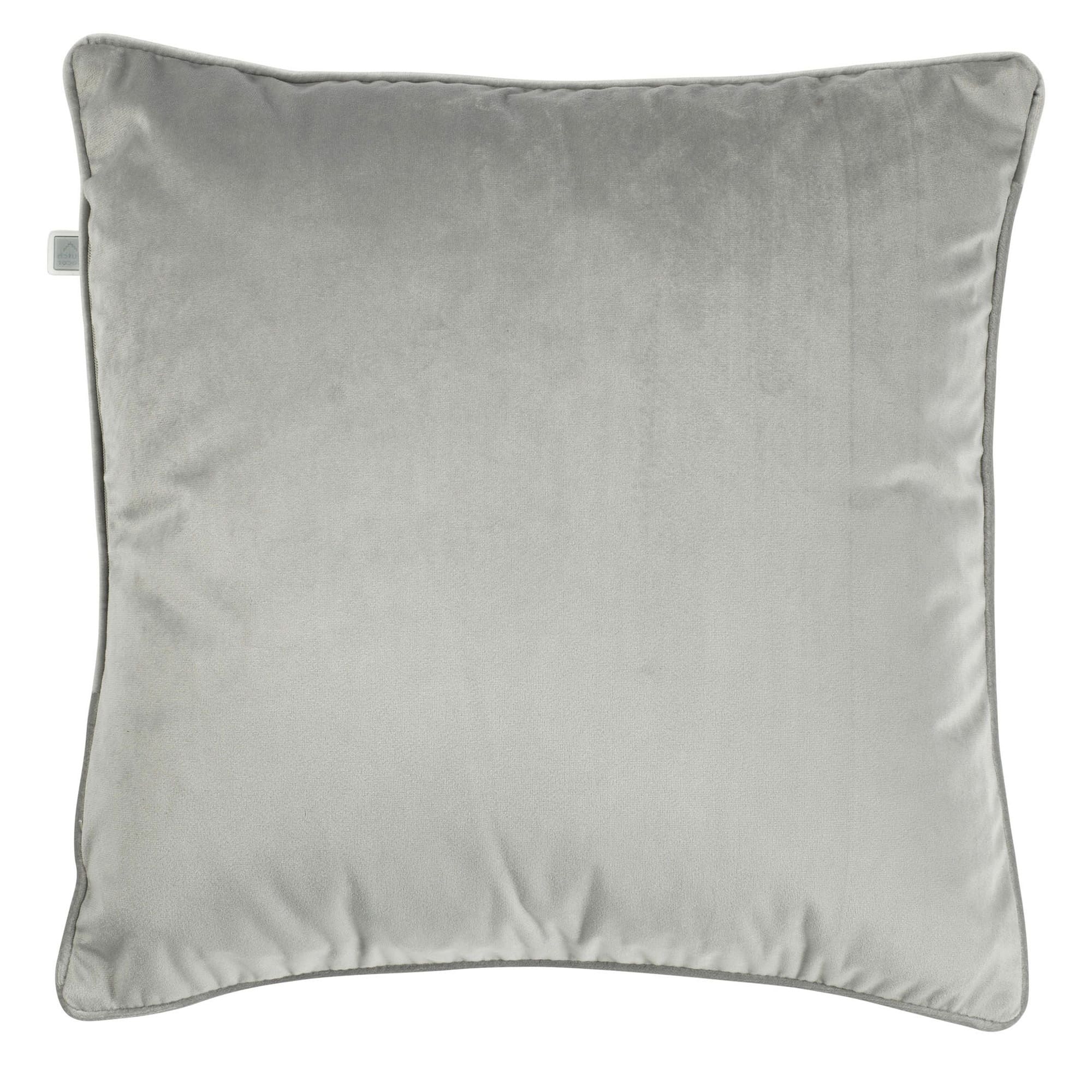 FINN - Sierkussen 45x45 cm - velvet - effen kleur - Micro Chip - lichtgrijs