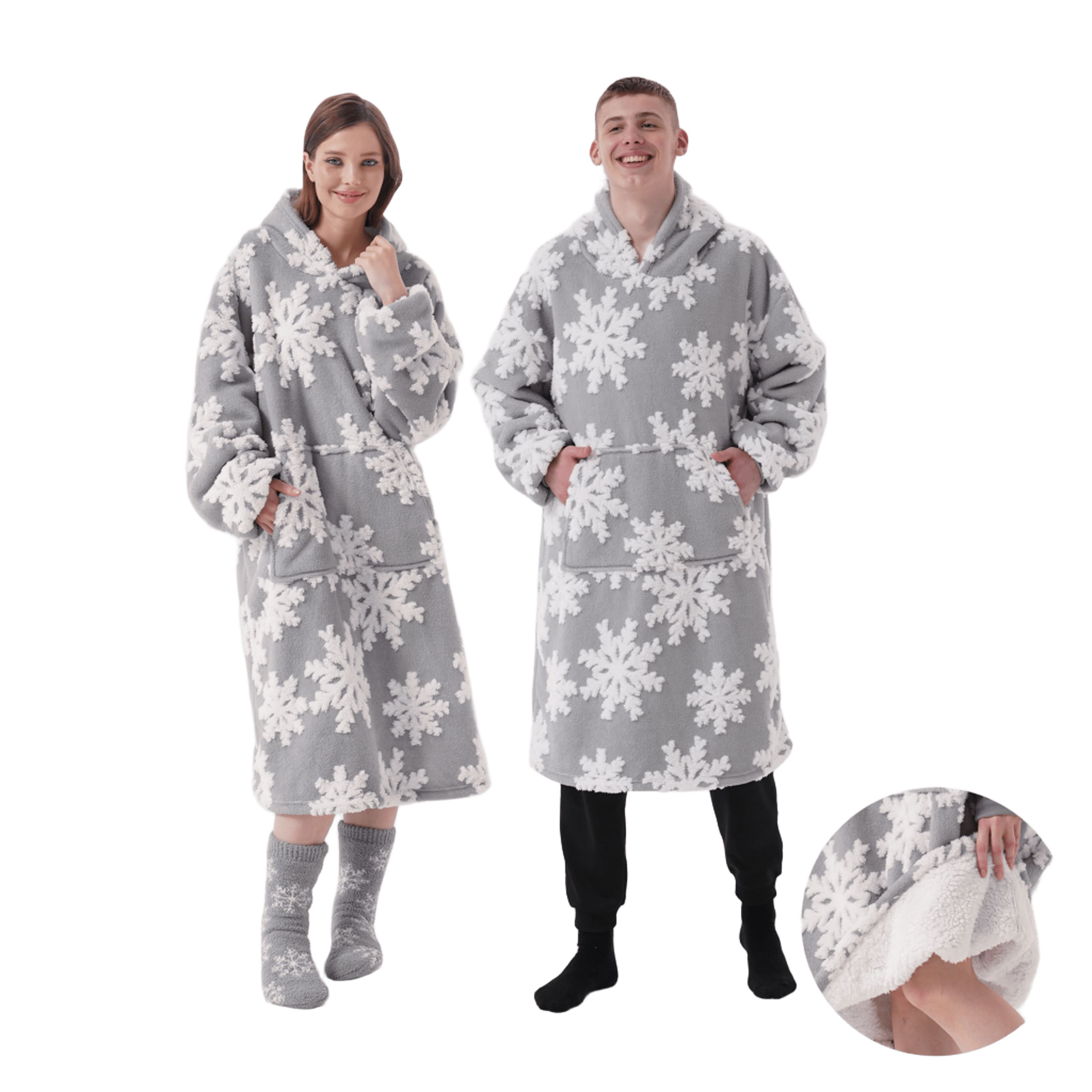 SNOWY - hoodie 70x110 cm - volwassenen - oversized hoodie deken - unisex - Sharkskin - grijs