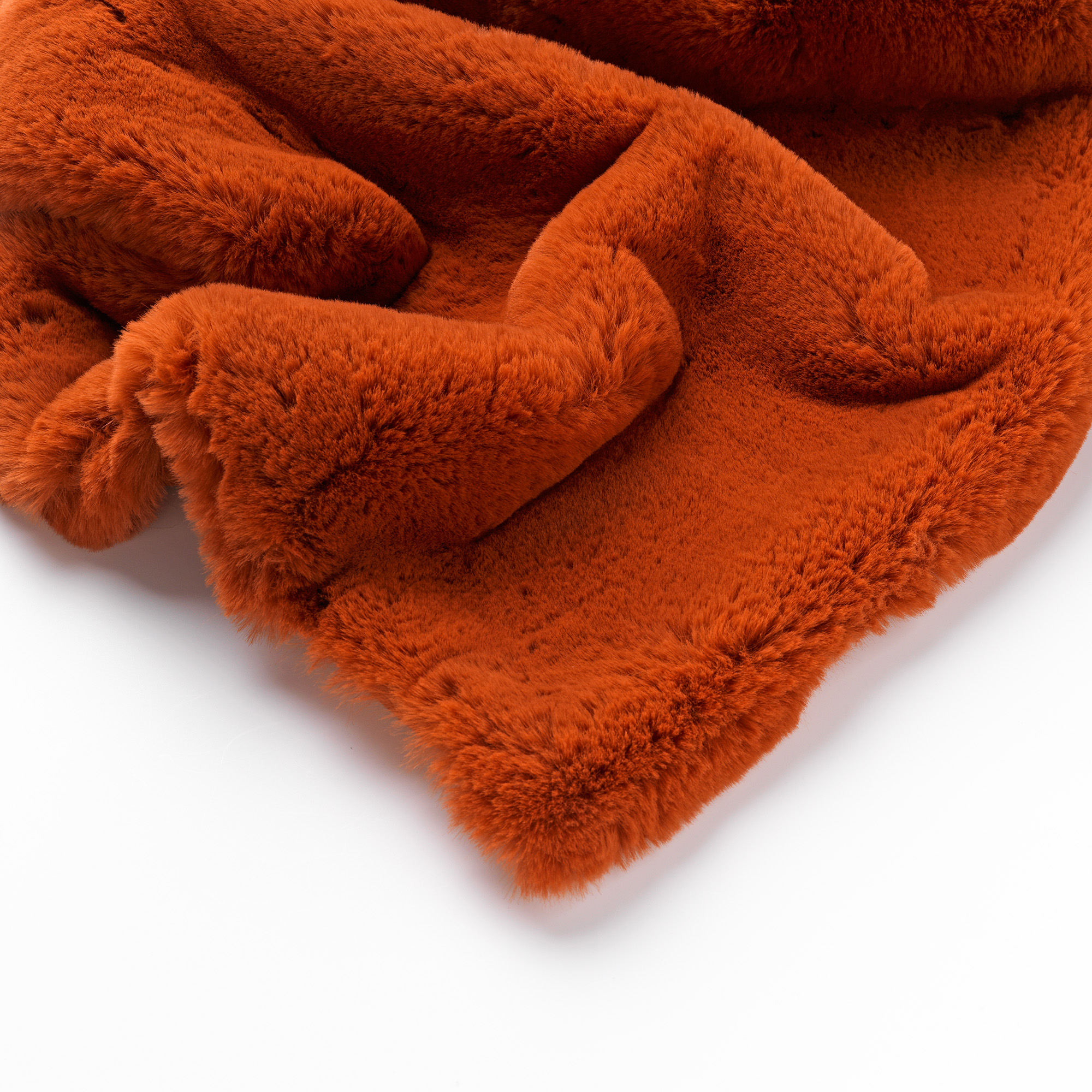 ZINZI - Plaid 140x180 cm - bontlook - effen kleur - Potters Clay - oranje