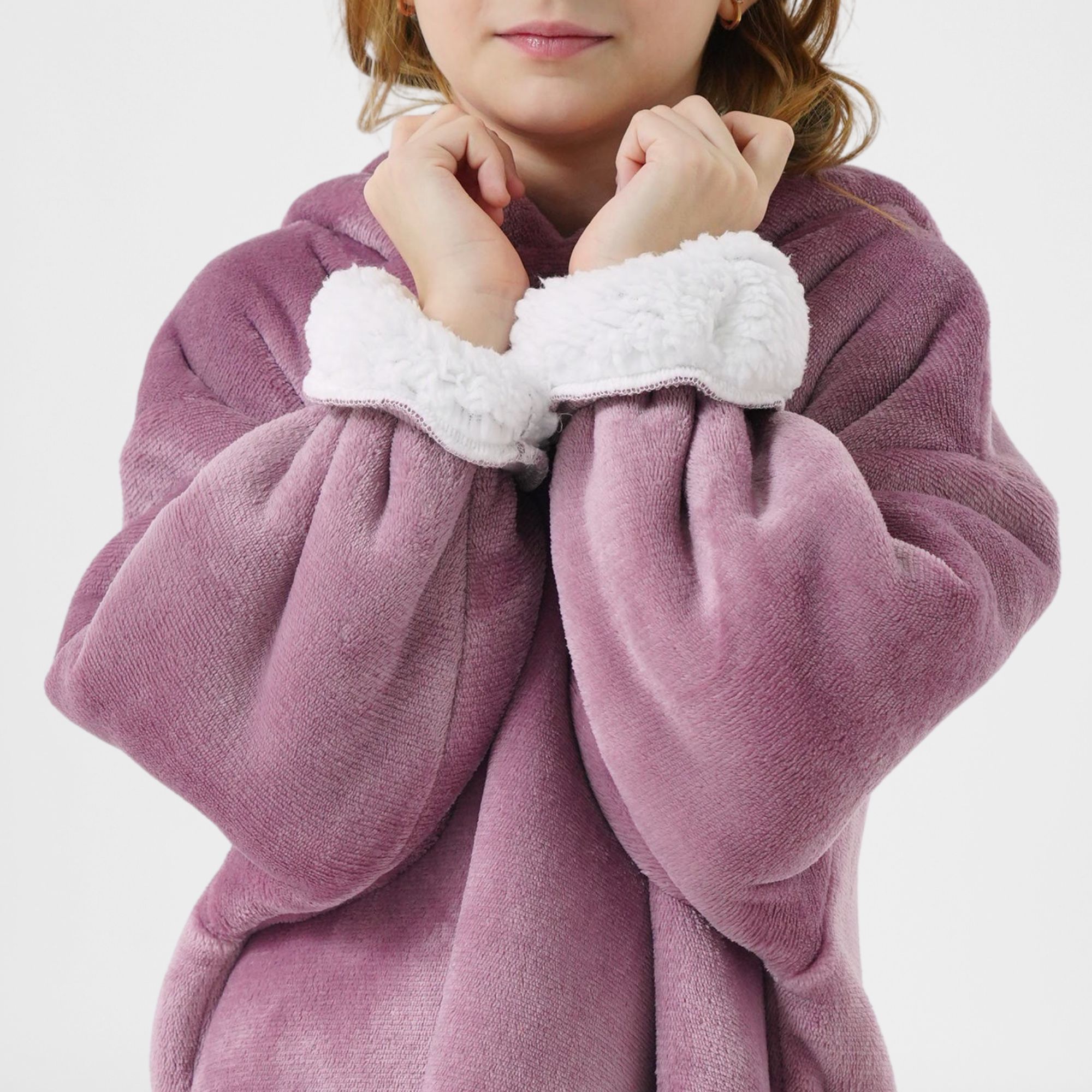 FEM - hoodie 50x70 cm - meisjes - hoodie deken - Dusky Orchid - paars