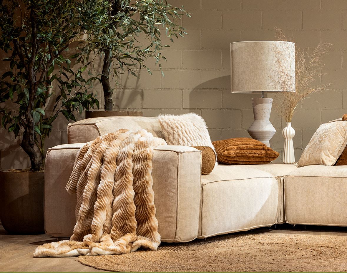 FIDAN - Kussenhoes 45x45 cm - Irish Cream - beige