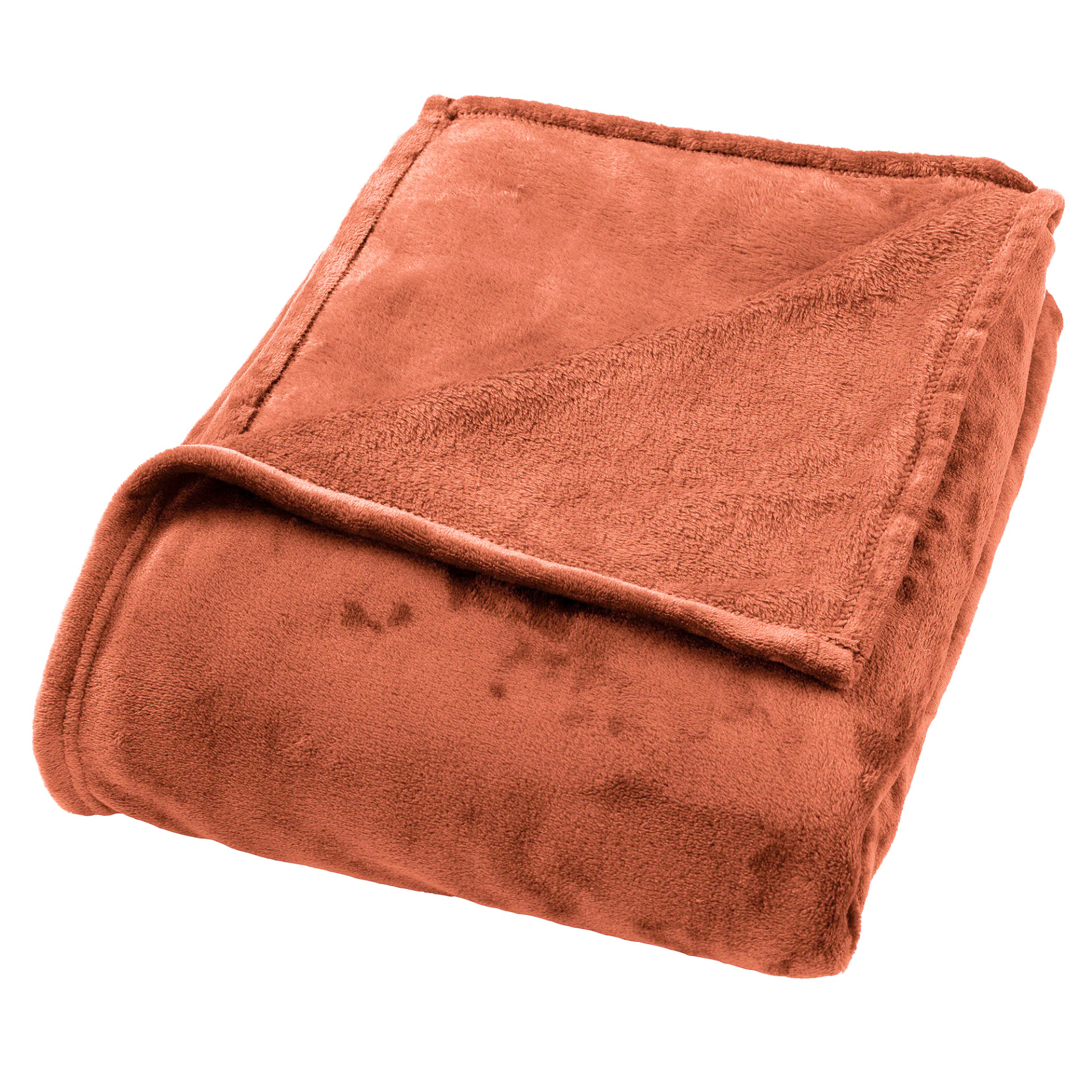 CHARLIE - Plaid flannel fleece XL - 200x220 cm - Potters Clay - oranje