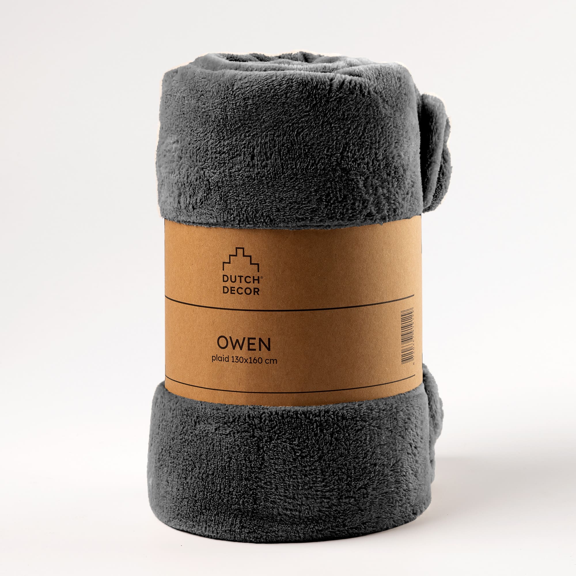 OWEN - plaid 130x160 cm - coral fleece deken - heerlijk zacht - Charcoal Gray - antraciet