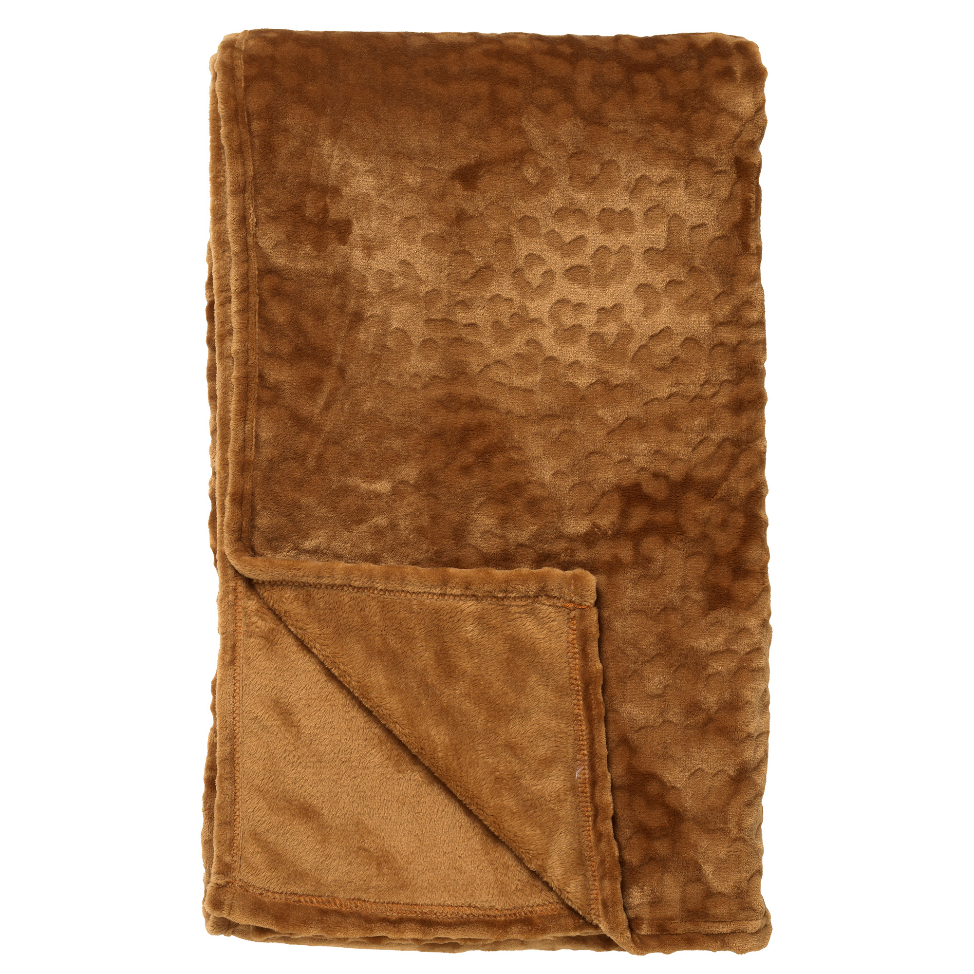 CHESTER - Plaid van fleece 150x200 cm Tobacco Brown - bruin