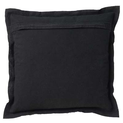 BURTO - Kussenhoes 60x60 cm - gewassen katoen - Raven - zwart