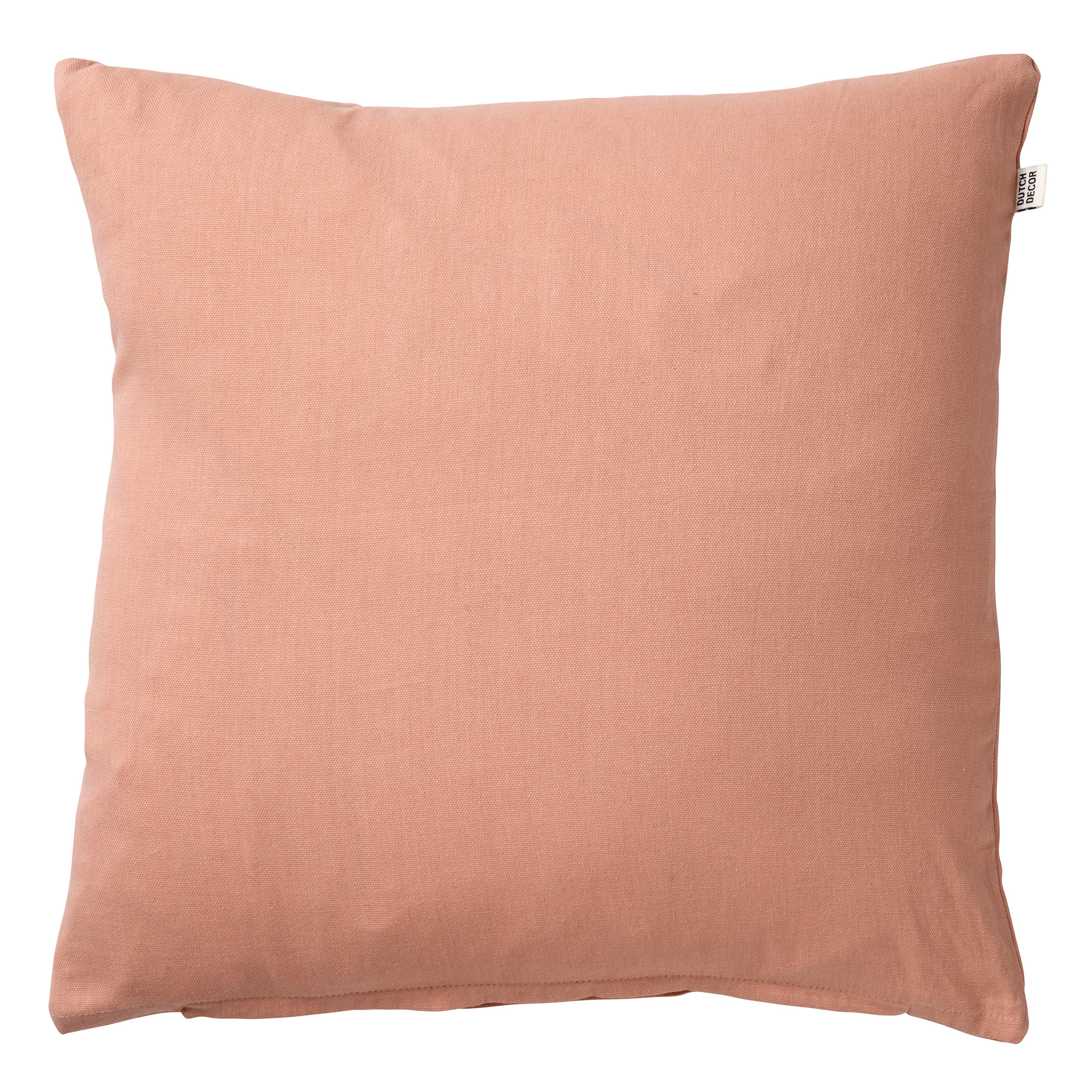 JAMES - Sierkussen 45x45 cm - duurzaam katoen - effen kleur - Muted Clay - roze