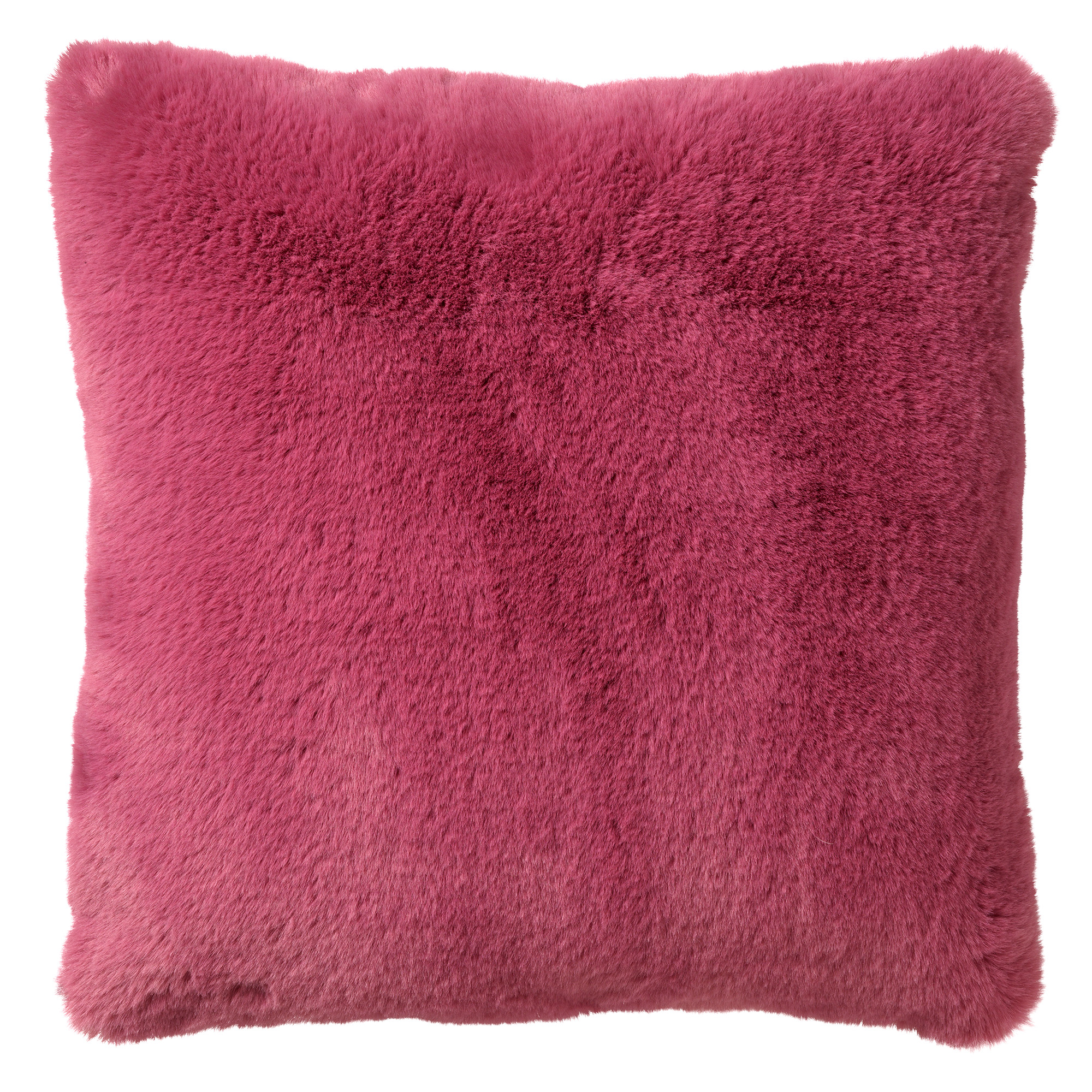 ZAYA - Sierkussen 45x45 cm - bontlook - effen kleur - Heather Rose - roze