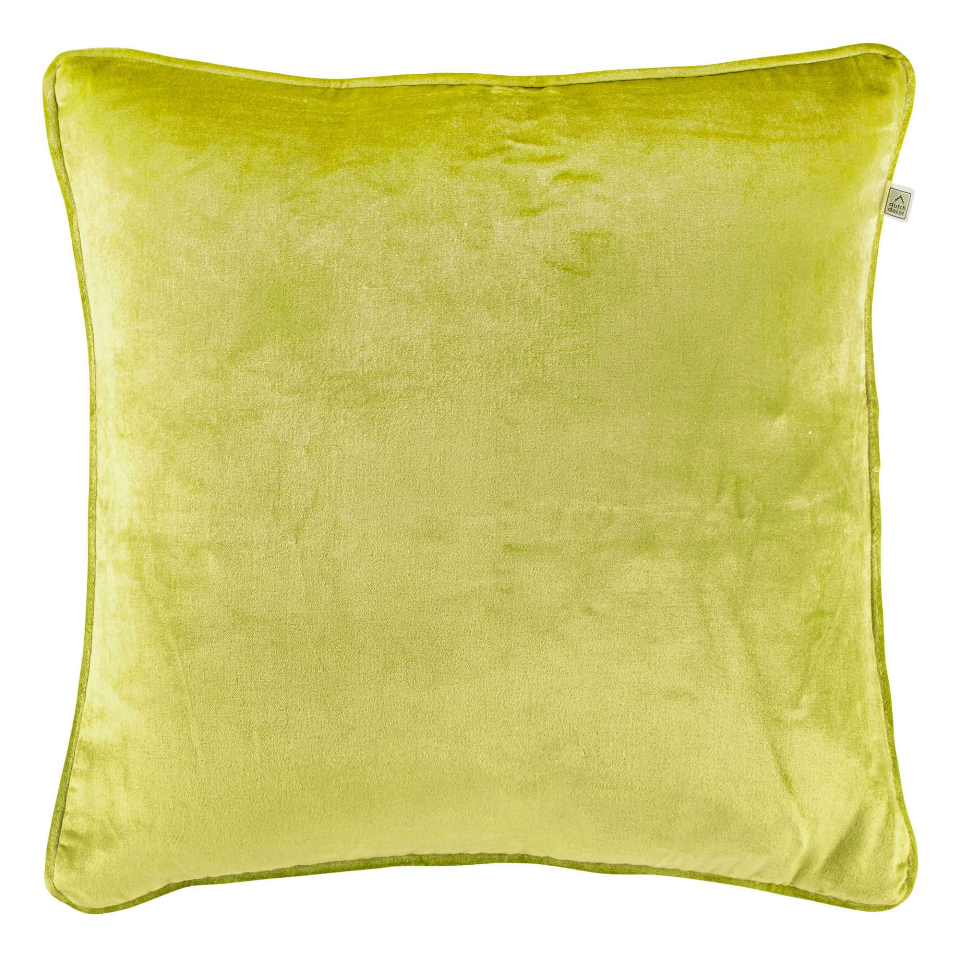 FLUWEEL - Sierkussen 45x45 cm -  lime - geel