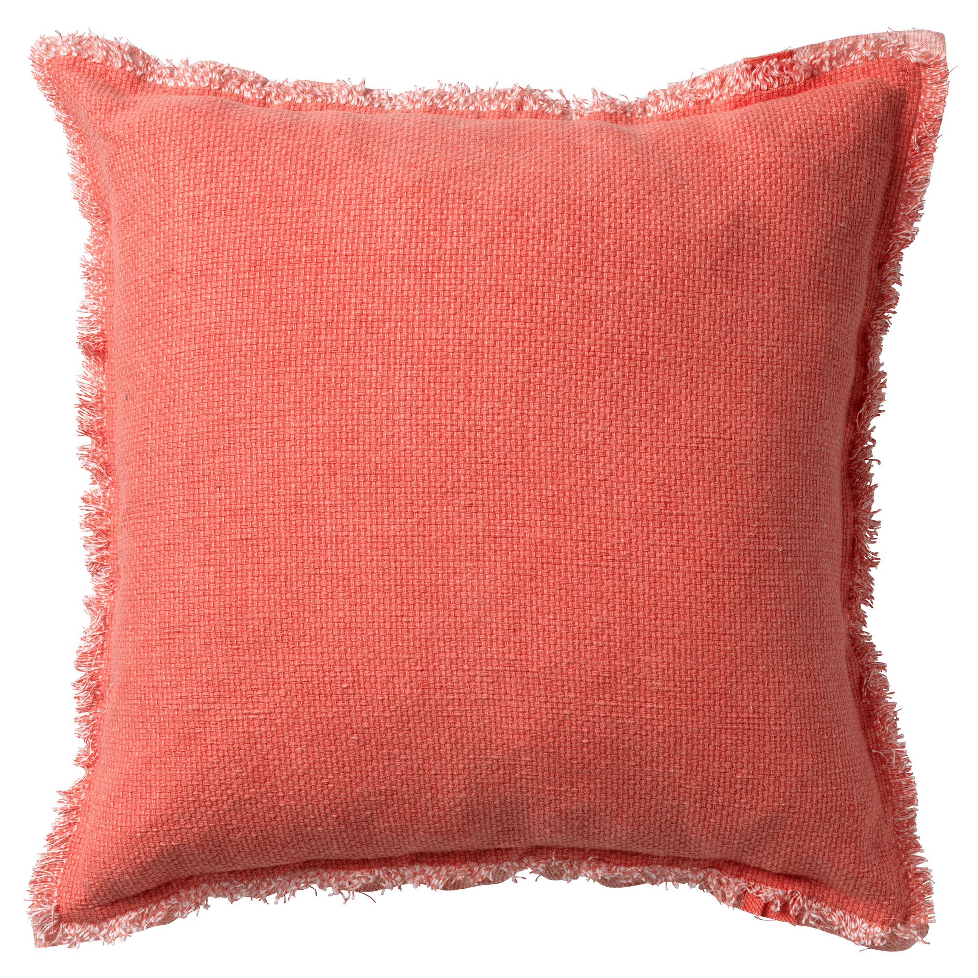 BURTO - Sierkussen 45x45 cm - gewassen katoen - Coral - roze