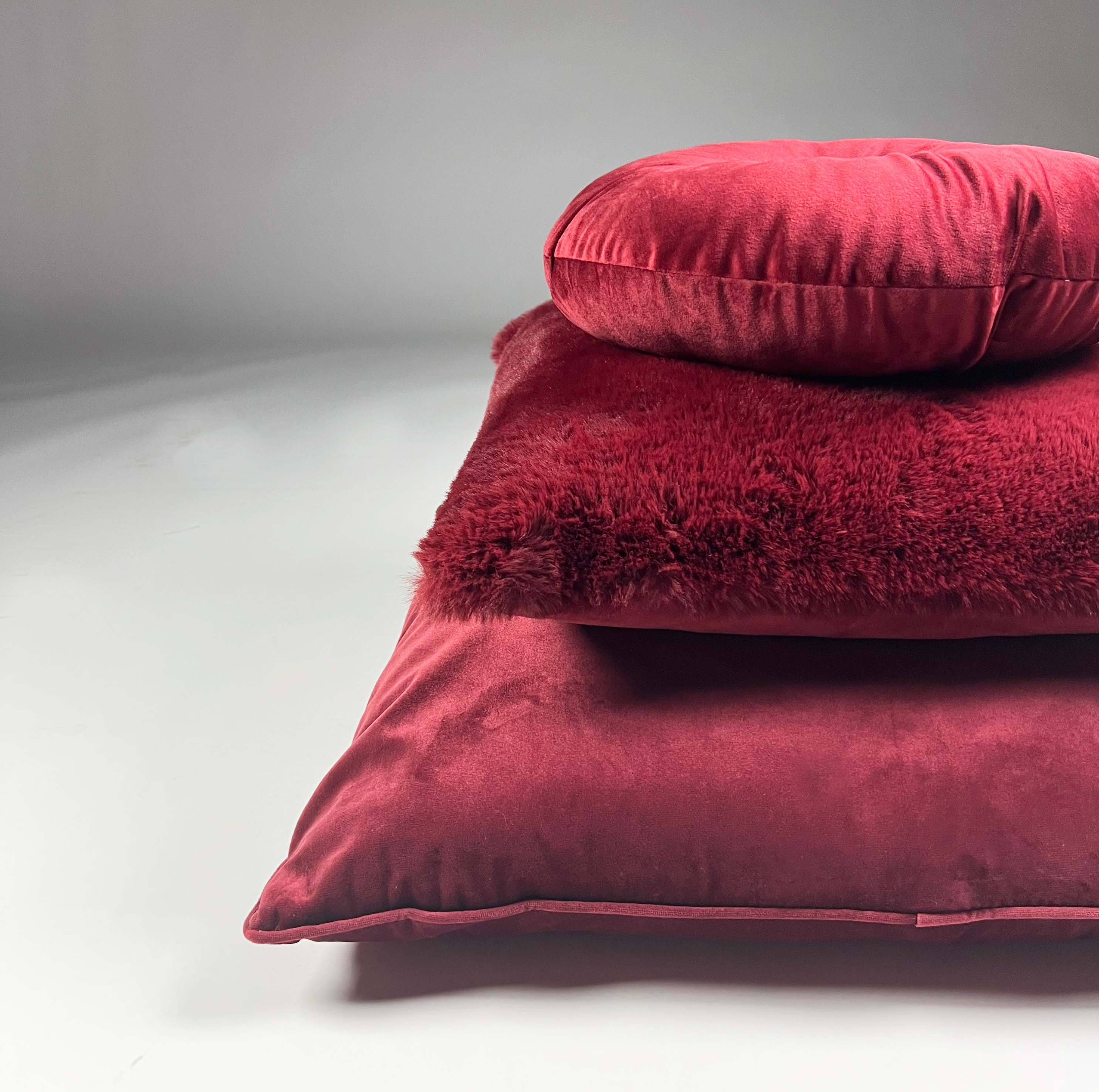 FINN - Sierkussen 60x60 cm - velvet - effen kleur - Merlot - rood