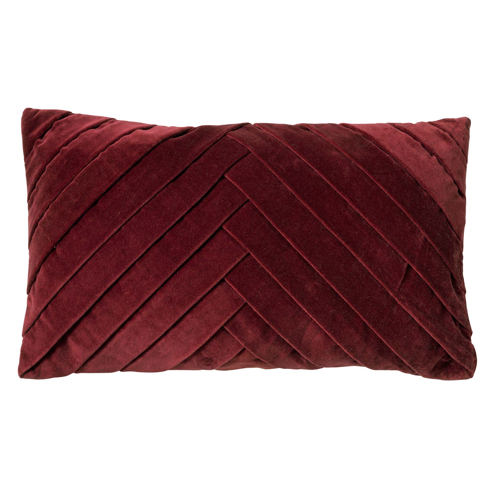 FEMM – Kussenhoes 30x50 cm - velvet - effen kleur - Merlot - rood