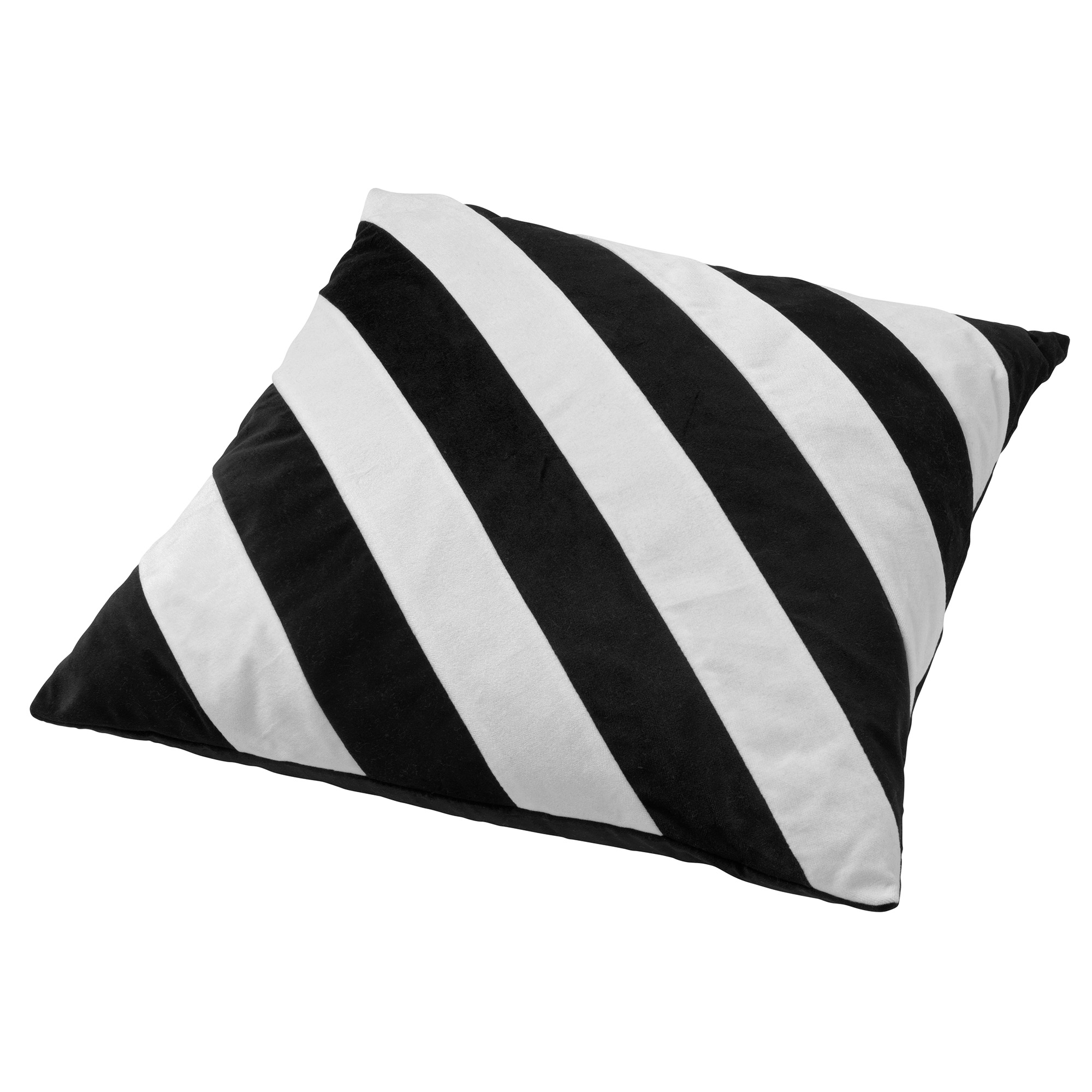 PEBBE - Sierkussen velvet 45x45 cm - raven - zwart - wit - strepen PEBBE - Sierkussen velvet 45x45 cm - raven - zwart - wit - strepen