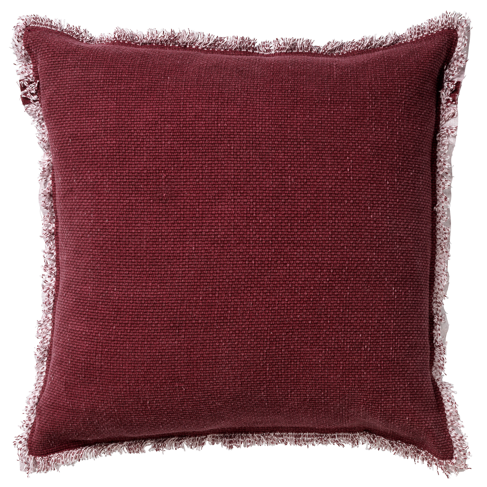 BURTO - Sierkussen 60x60 cm - gewassen katoen - Merlot - rood