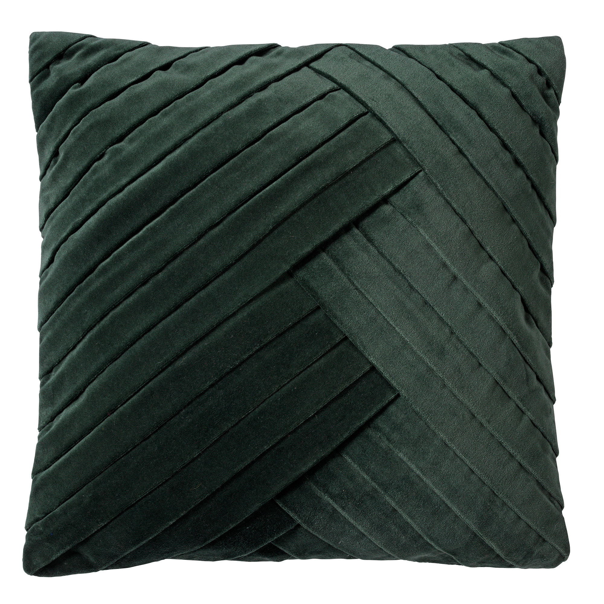 GIDI - Kussenhoes 45x45 cm - velvet - effen kleur - Mountain View - donkergroen