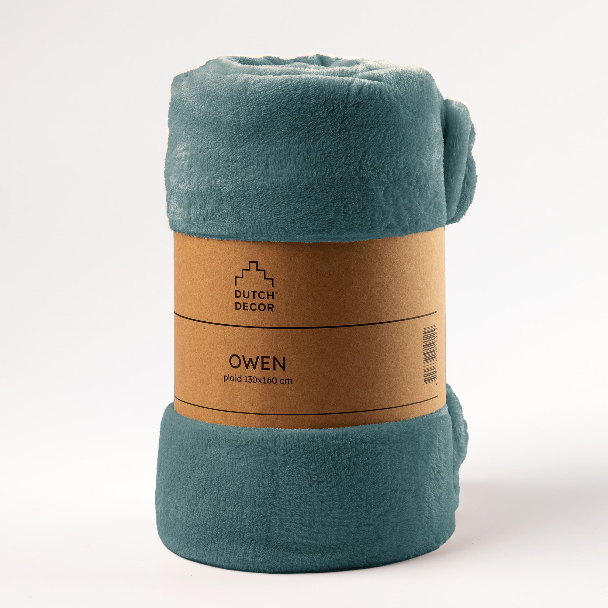 VOORDEELSET - 3-delig - Fluffy & Owen - 2 sierkussens 45x45 cm - 1 plaid 130x160 cm - groen