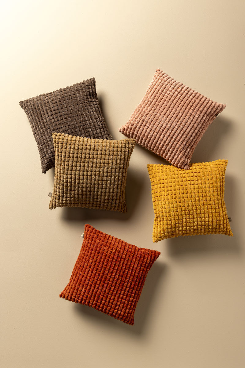 ROME - Sierkussen 45x45 cm - 100% polyester - effen kleur - Potters Clay - oranje