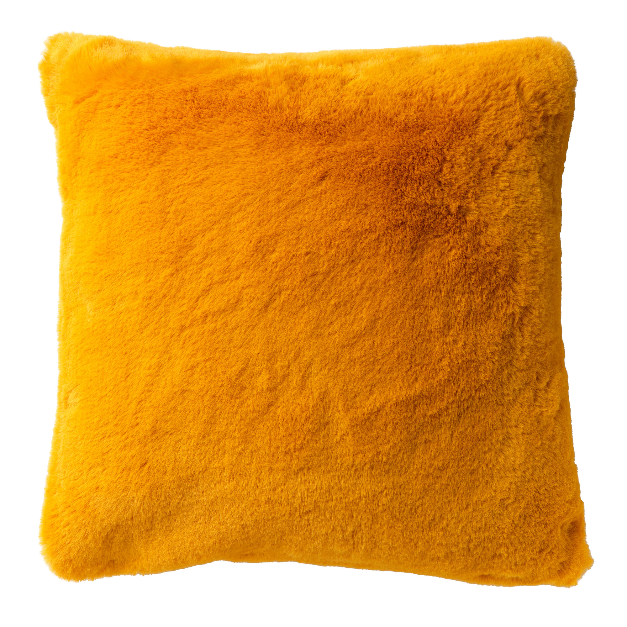 ZAYA - Kussenhoes 60x60 cm - bontlook - effen kleur - Golden Glow - geel
